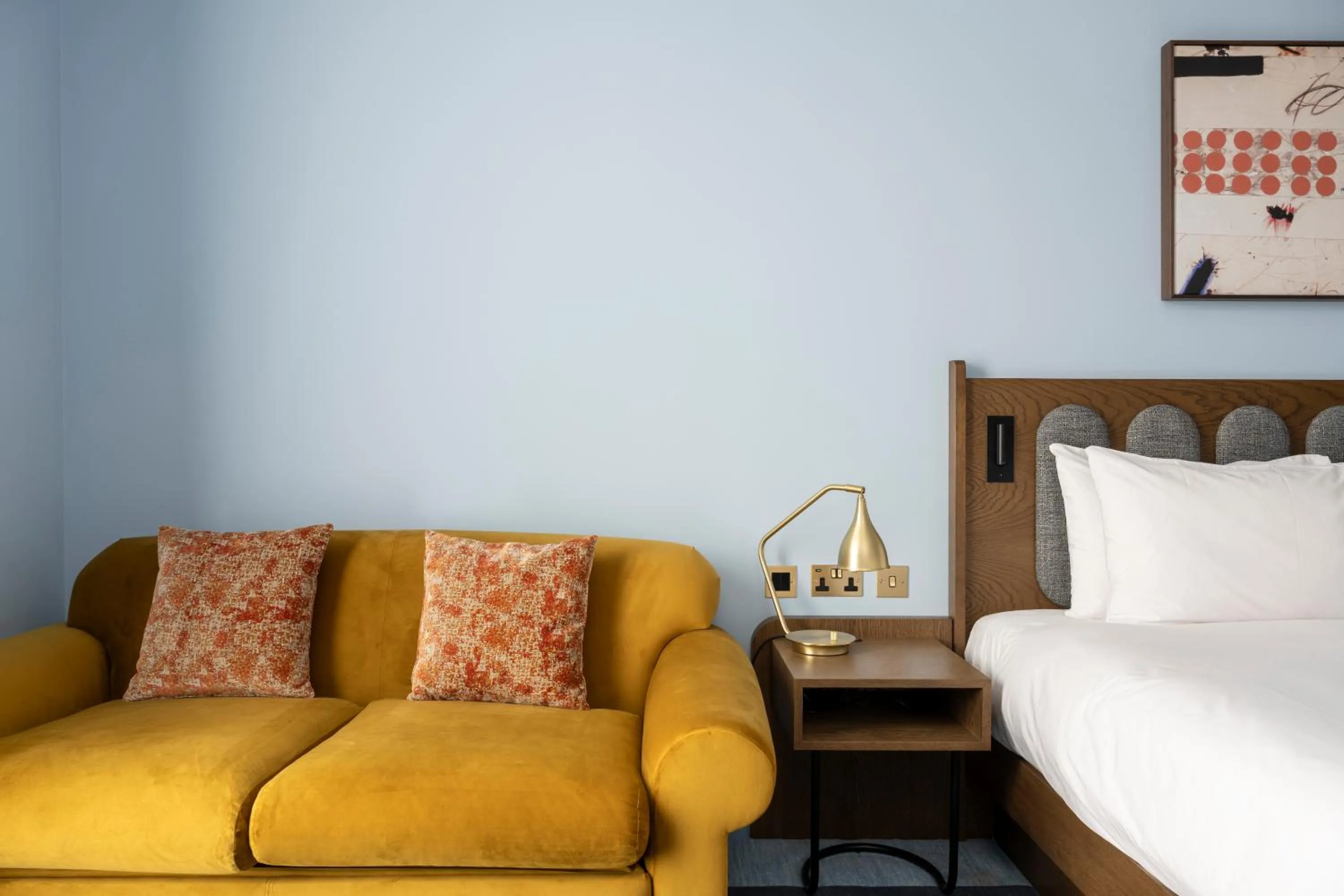 Seating area, Bed in Hyatt Centric Cambridge