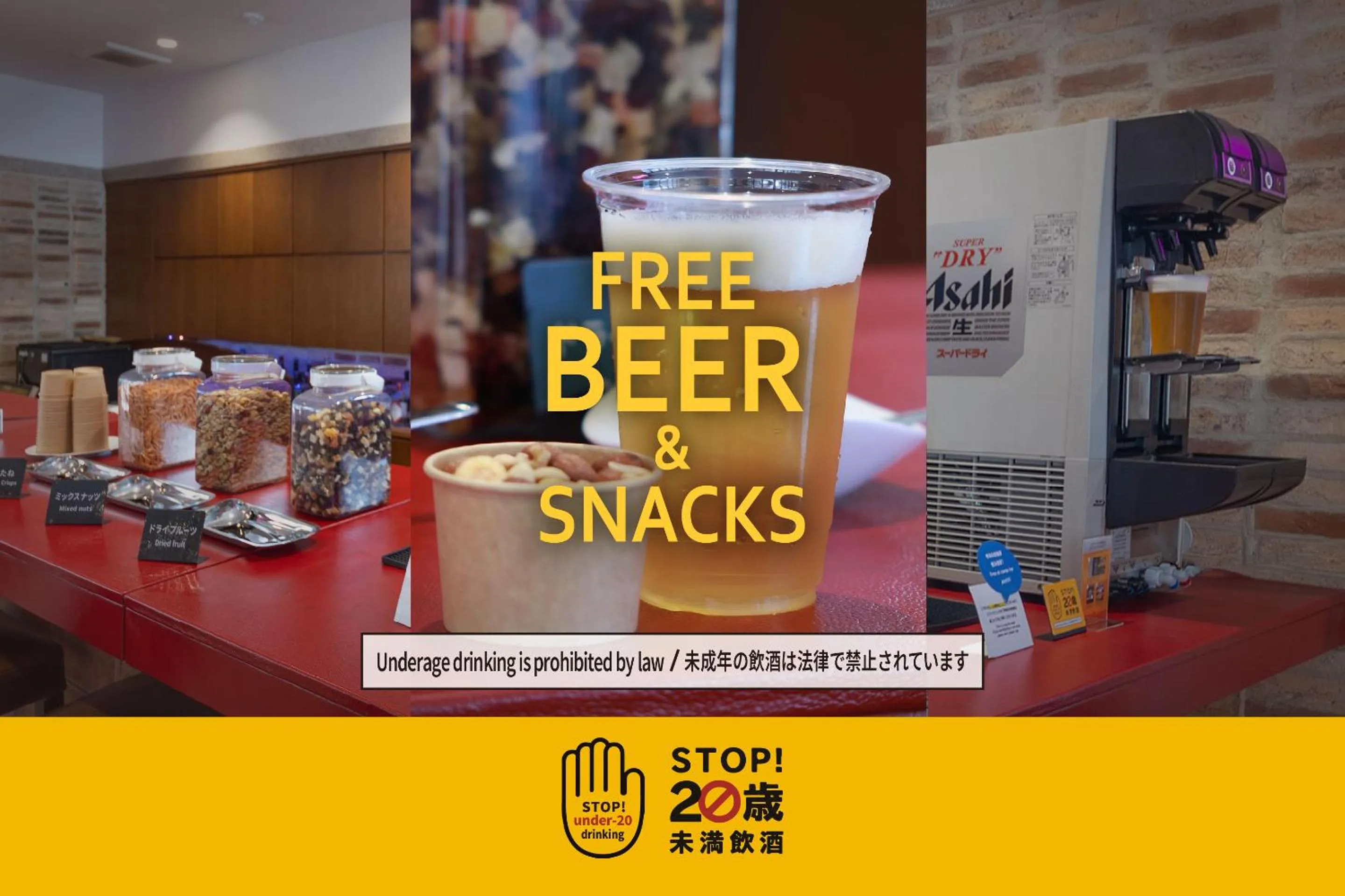 Food and drinks in ZONK HOTEL Hakata