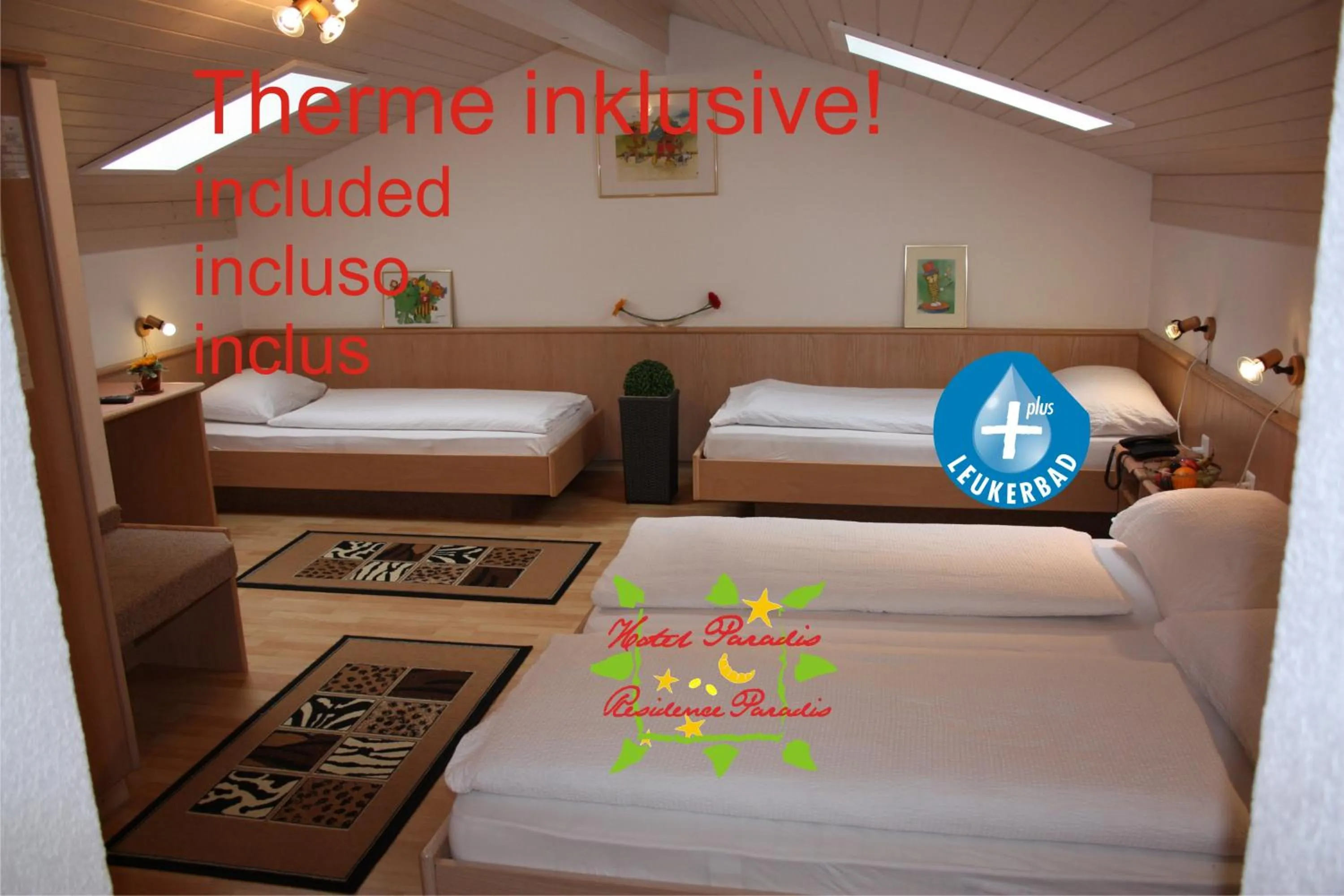 Bed in Hotel Paradis-Leukerbad-Therme