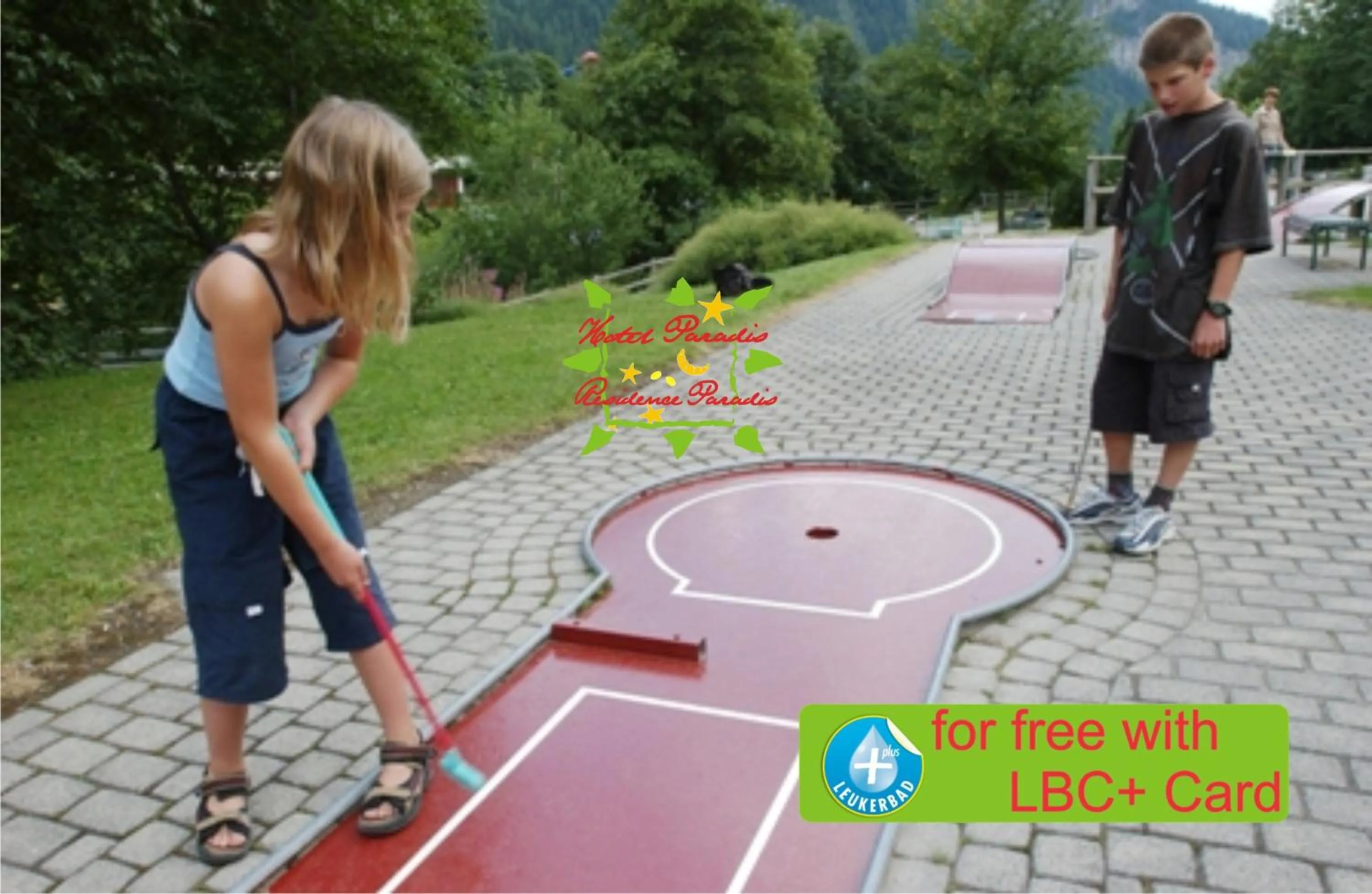 Minigolf in Hotel Paradis-Leukerbad-Therme