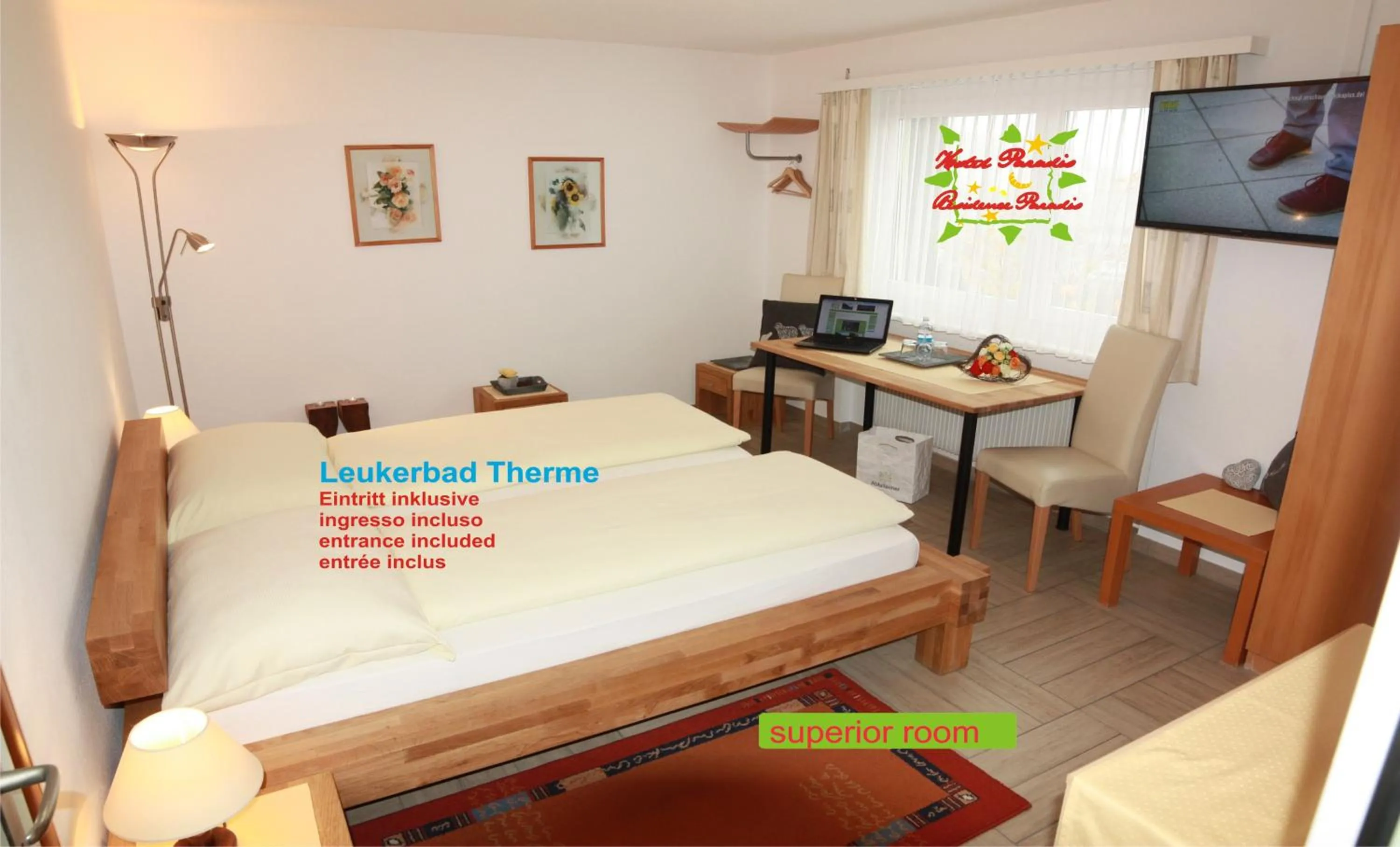 Bedroom in Hotel Paradis-Leukerbad-Therme