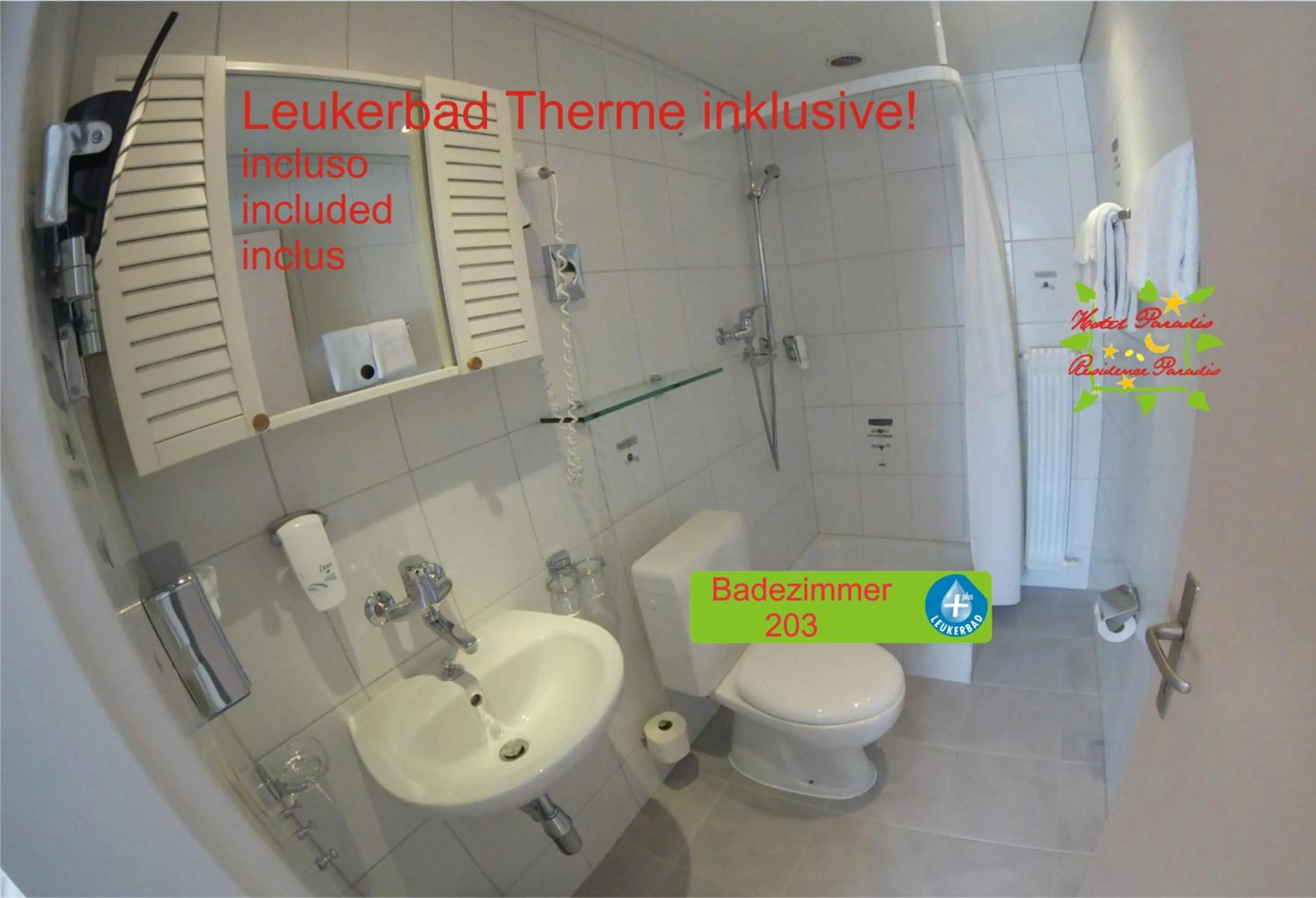 Shower in Hotel Paradis-Leukerbad-Therme