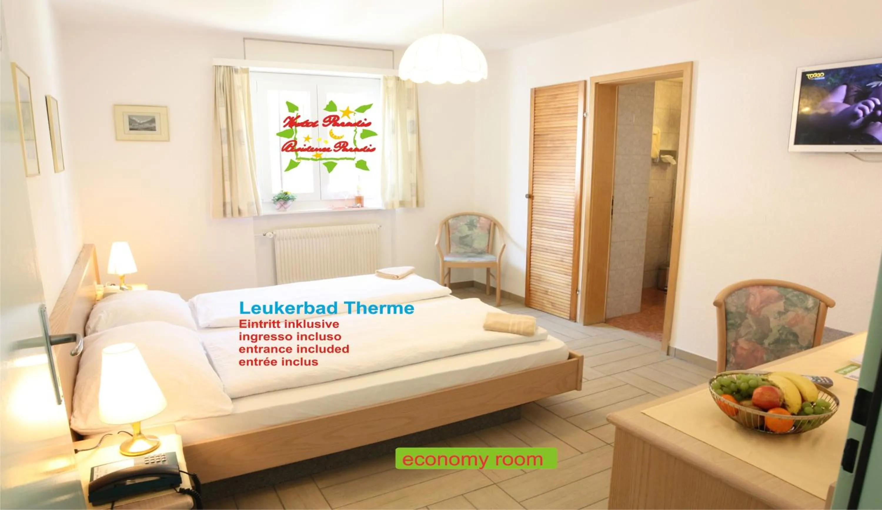 Bedroom, Bed in Hotel Paradis-Leukerbad-Therme