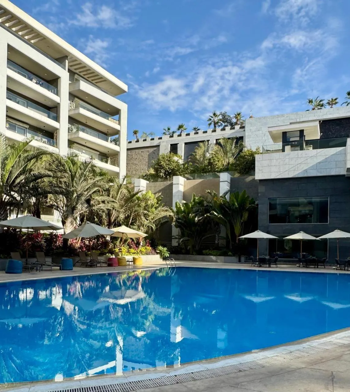 Pool view in Ocean Blue Studios
