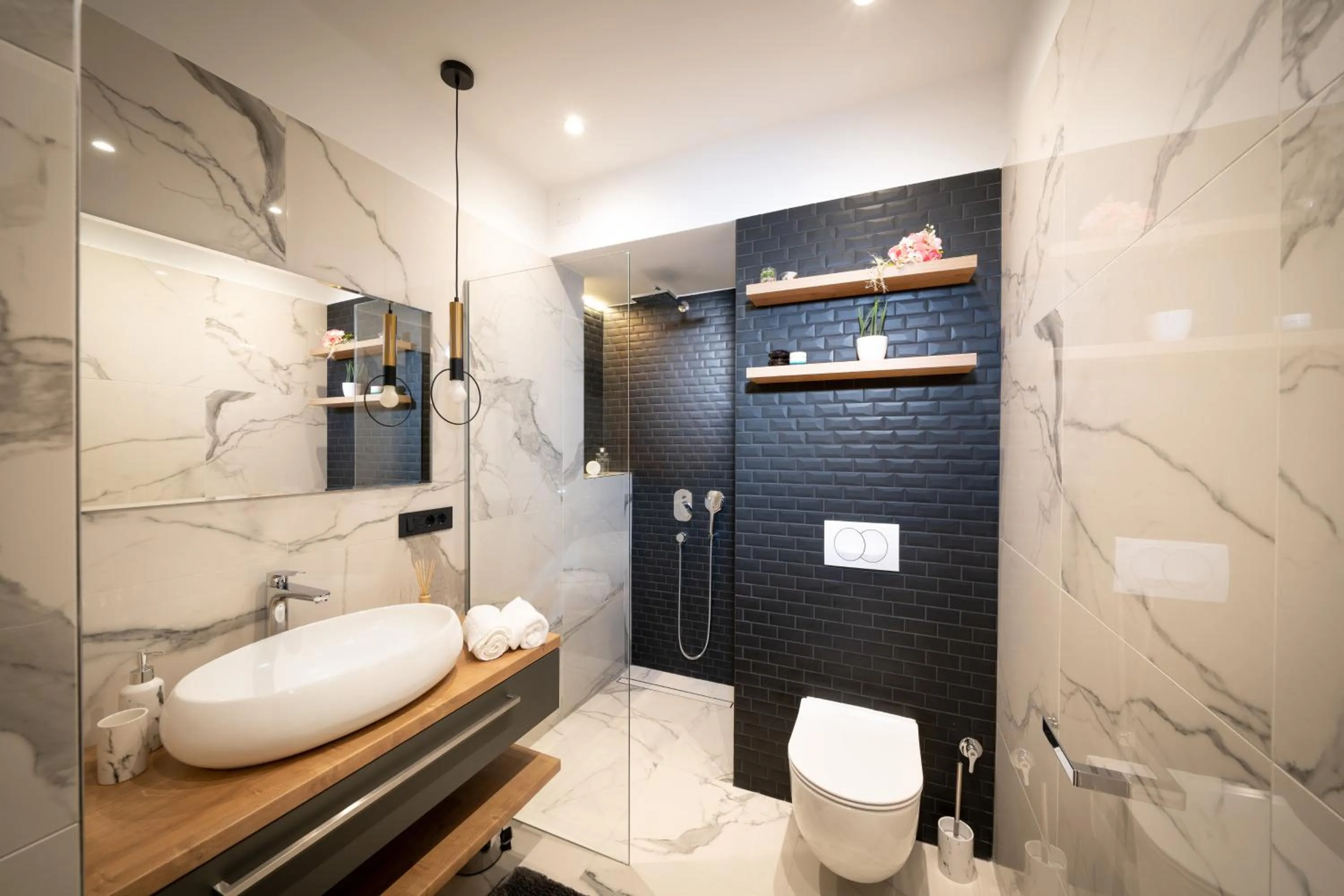 Bathroom in Premium Apartments with balcony