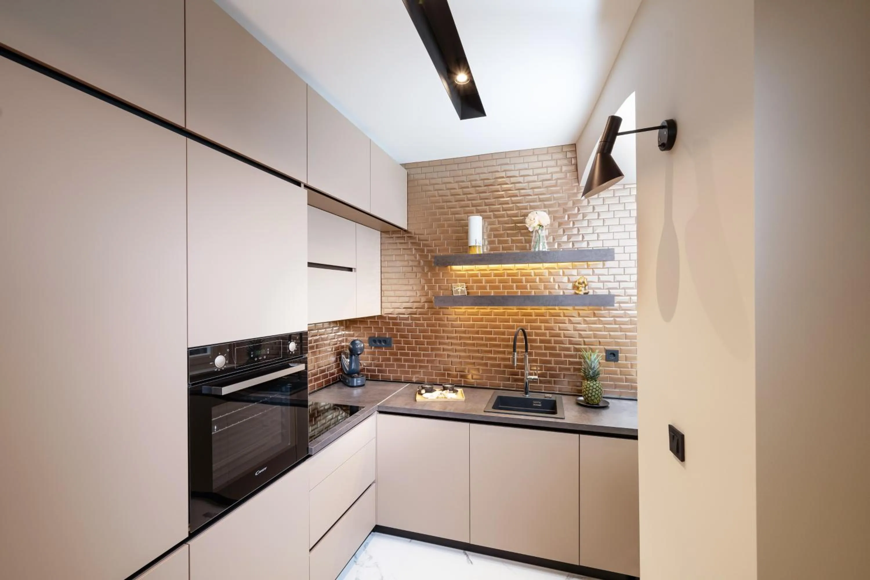 Kitchen or kitchenette in Premium Apartments with balcony