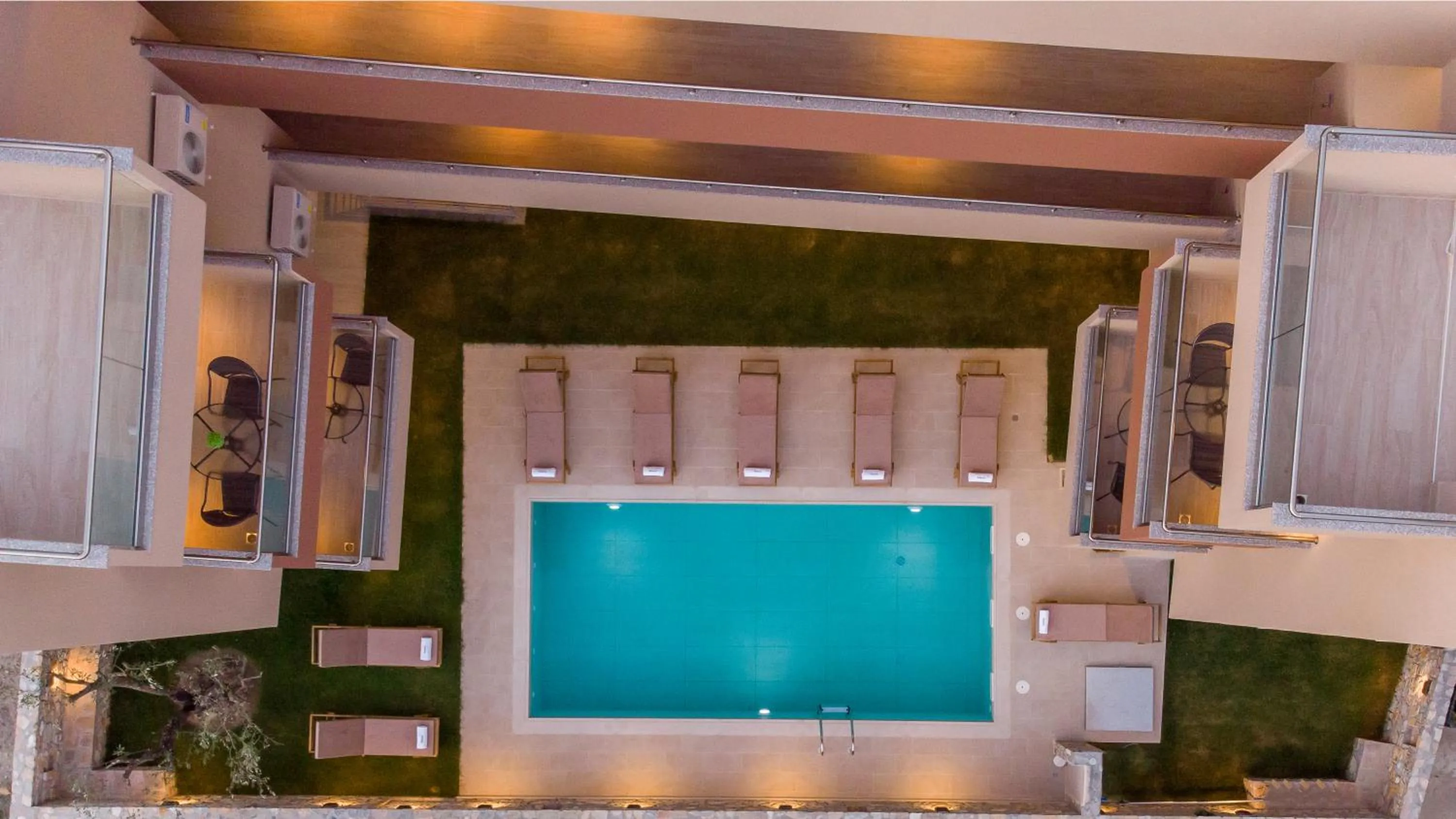 Pool view in Makris Luxury Rooms