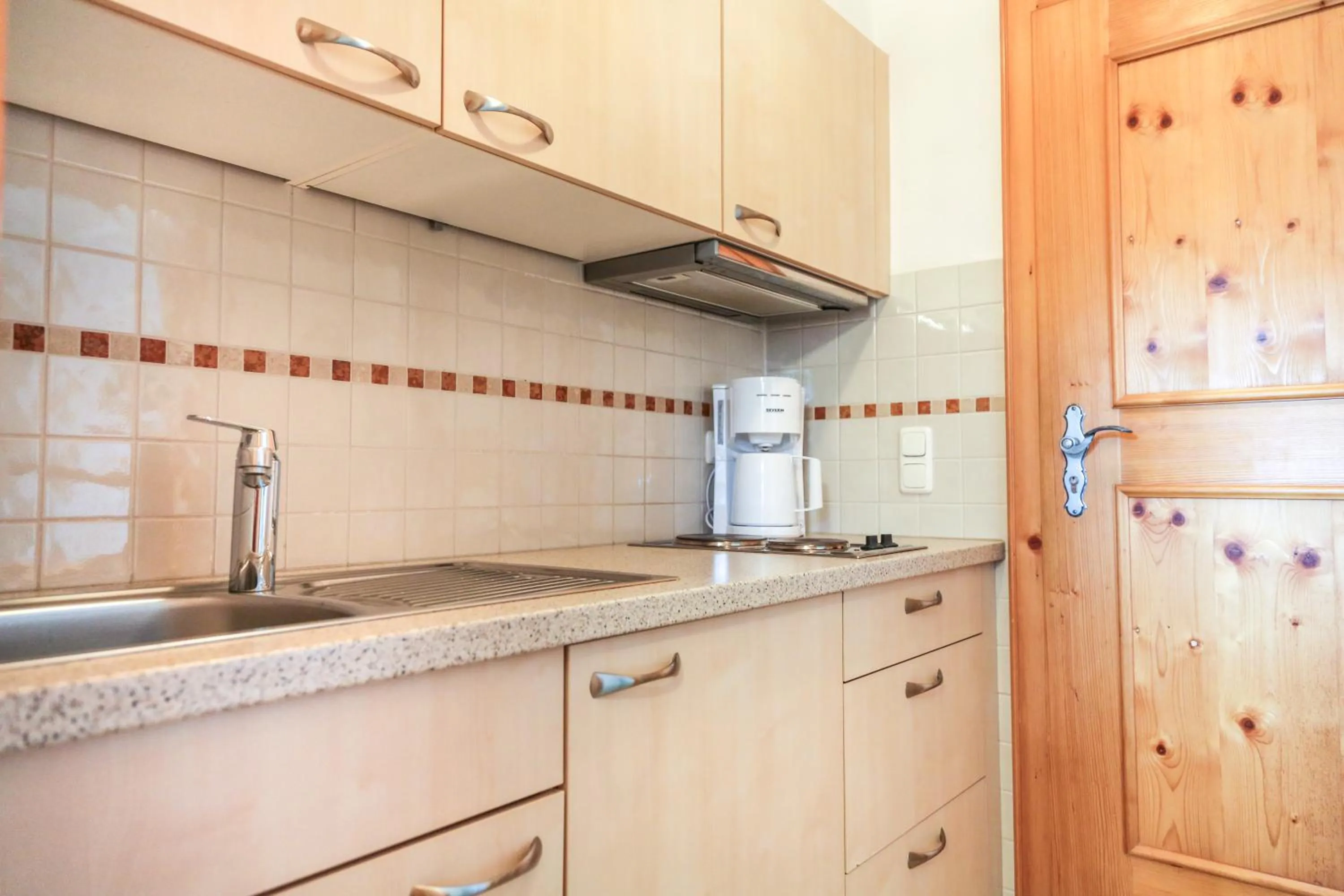 Kitchen or kitchenette in Hotel garni Oberdorfer Stuben