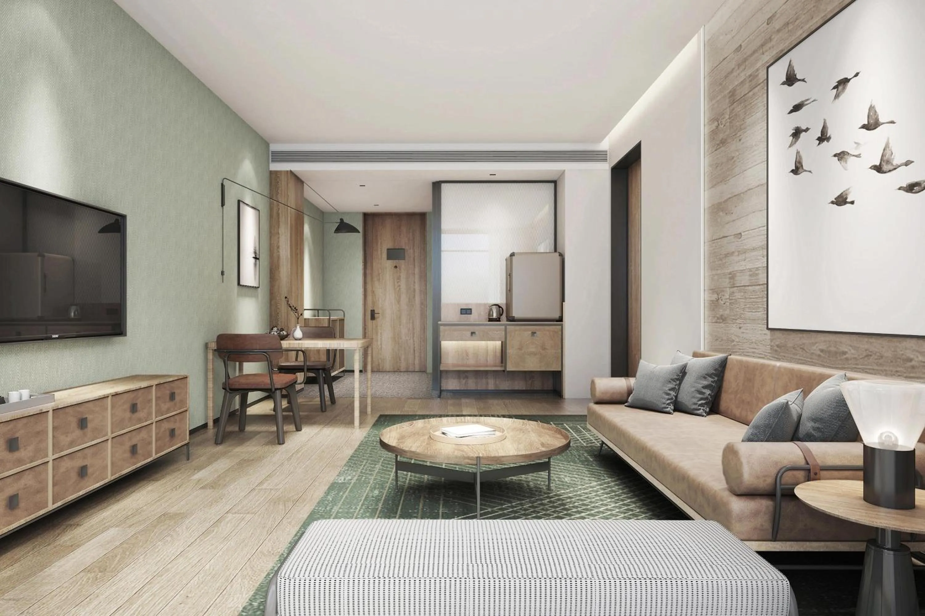 Living room, Bed in Four Points by Sheraton Qiandao Lake