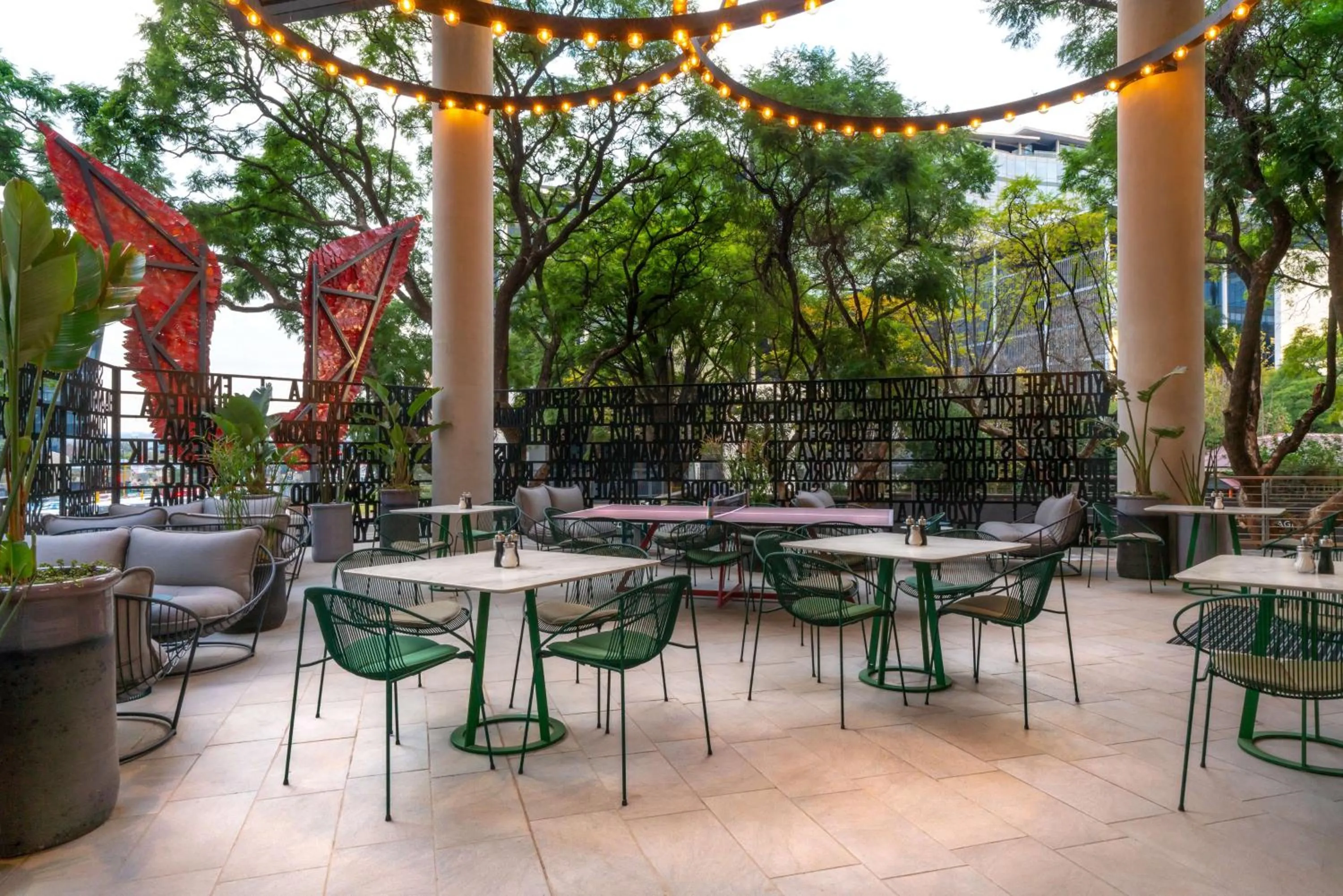 Patio in Radisson RED Hotel Johannesburg Rosebank