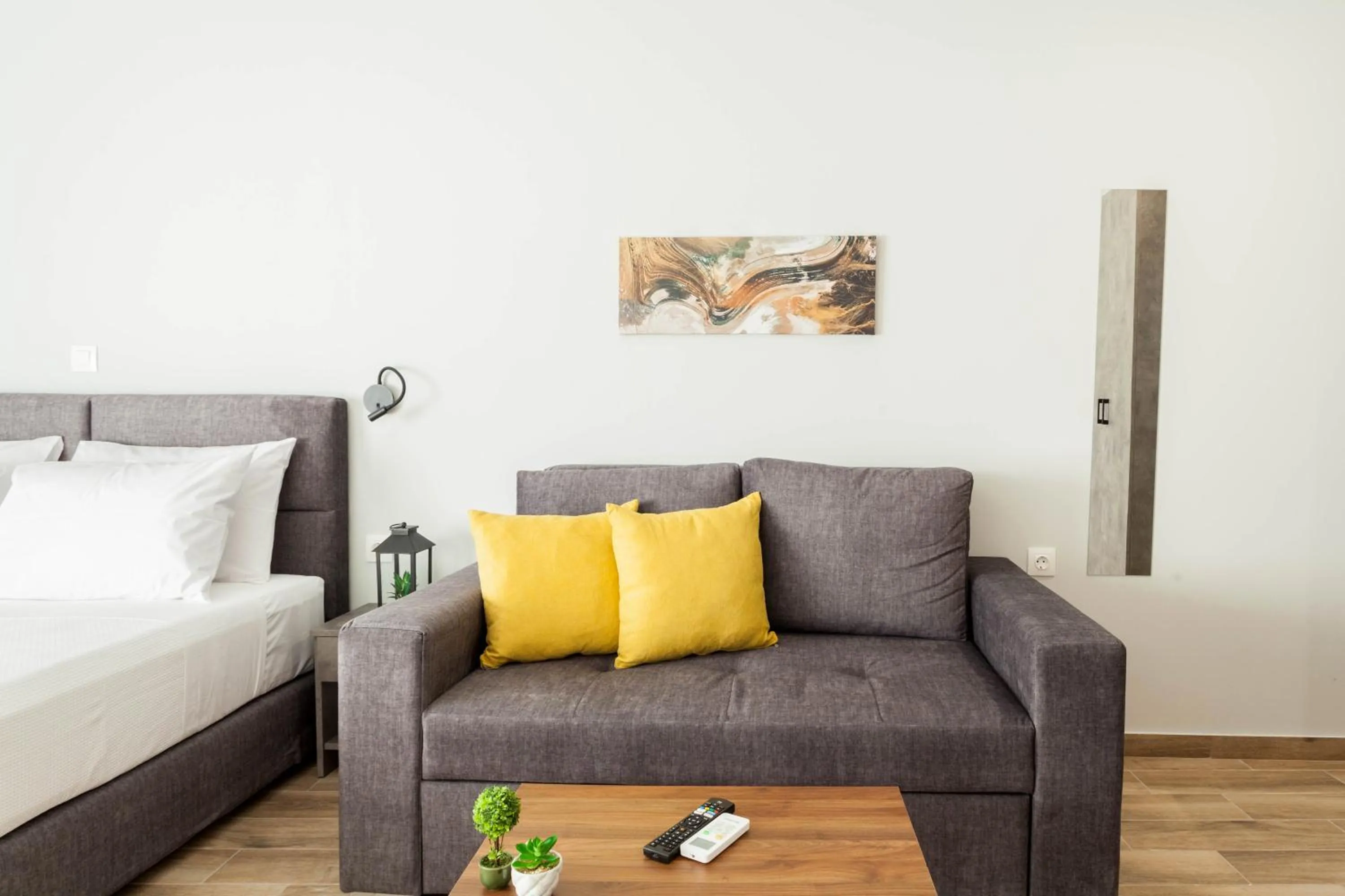 Seating area, Bed in Raise Heraklion Boutique Apartments
