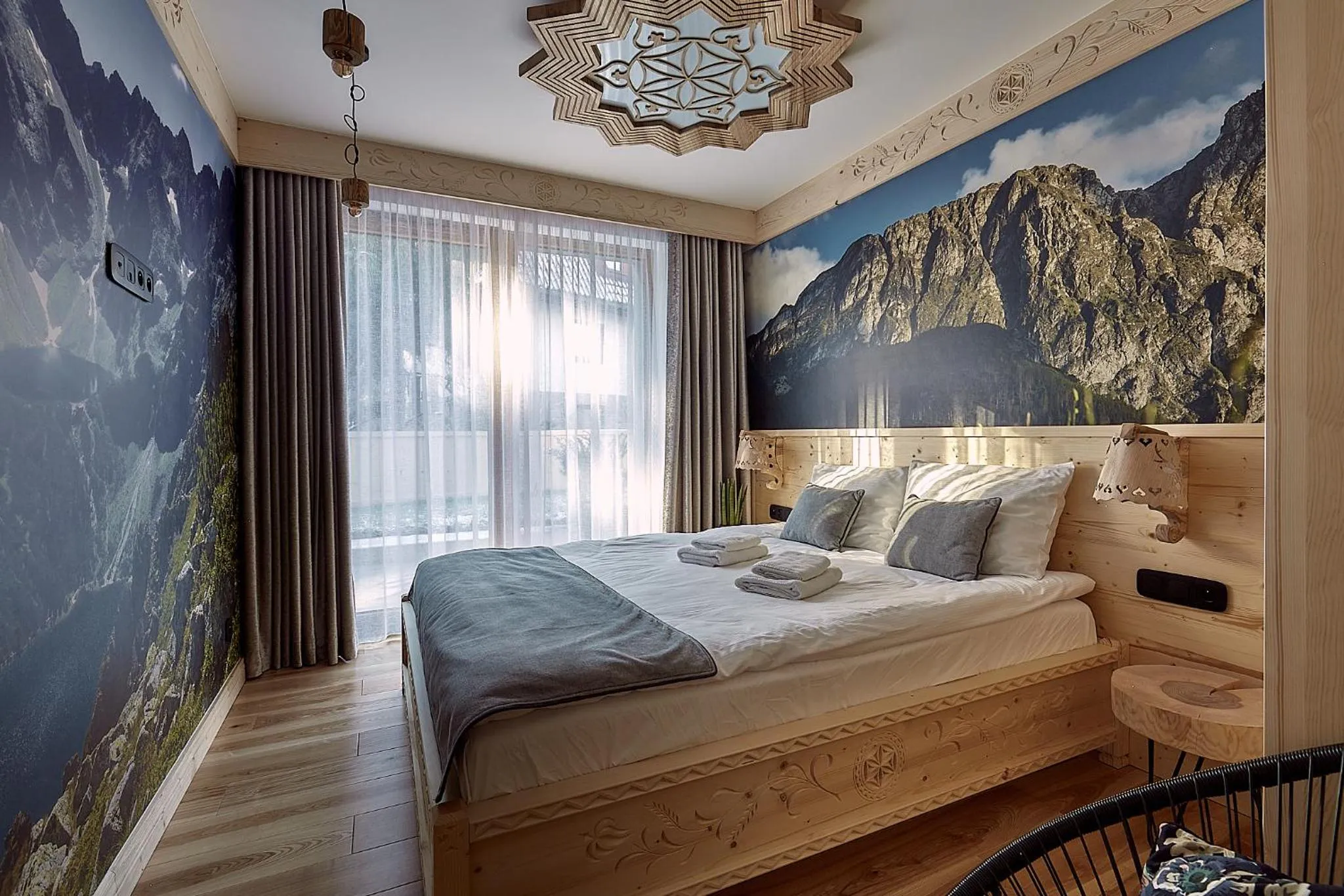 Bed in Tatra Square Apartments