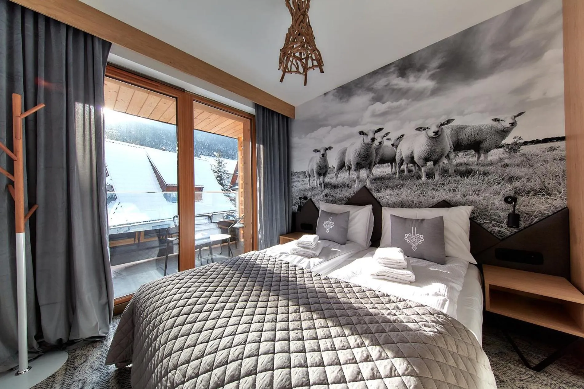 Balcony/Terrace, Bed in Tatra Square Apartments