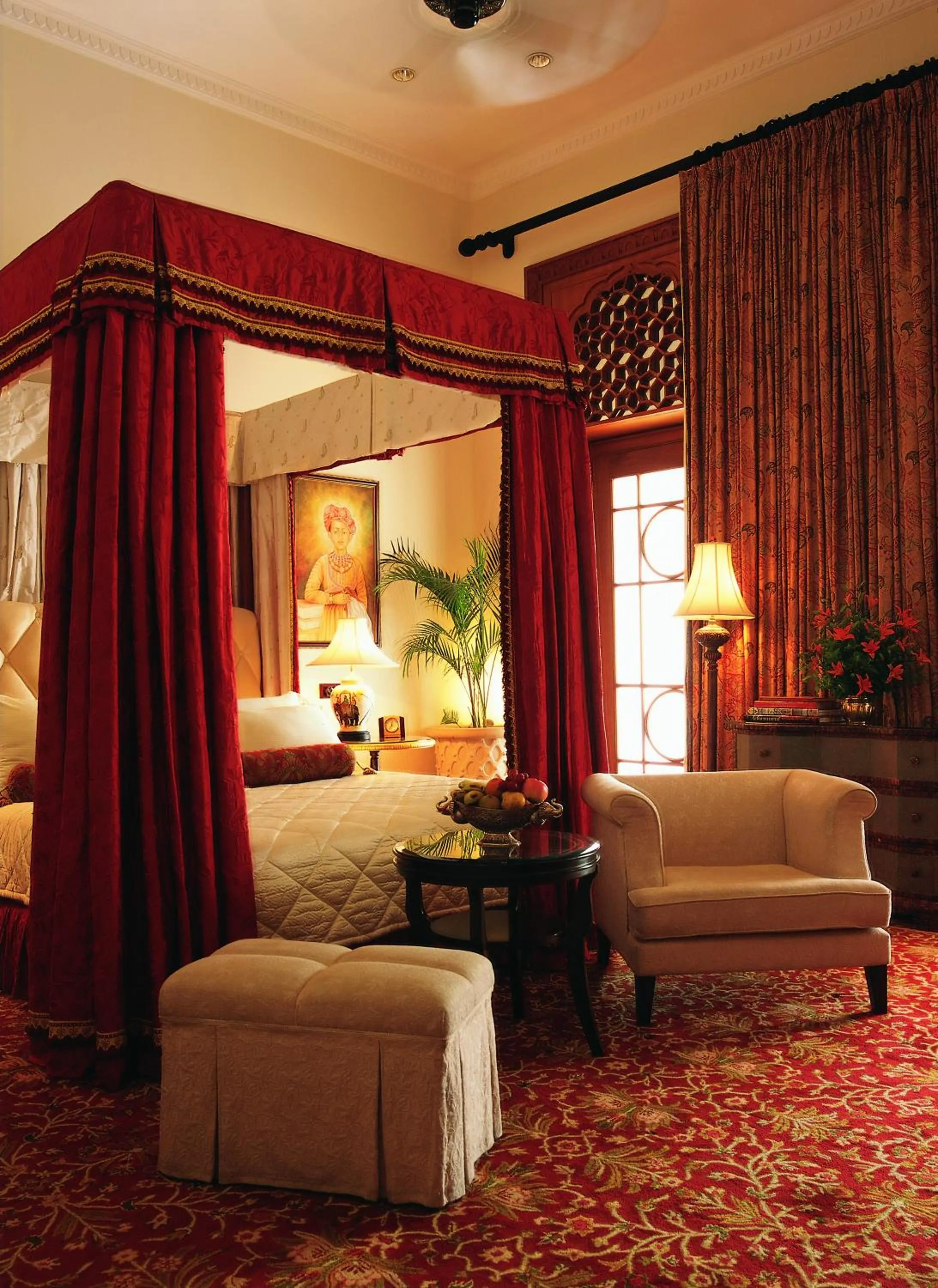 Bedroom, Bed in Rambagh Palace