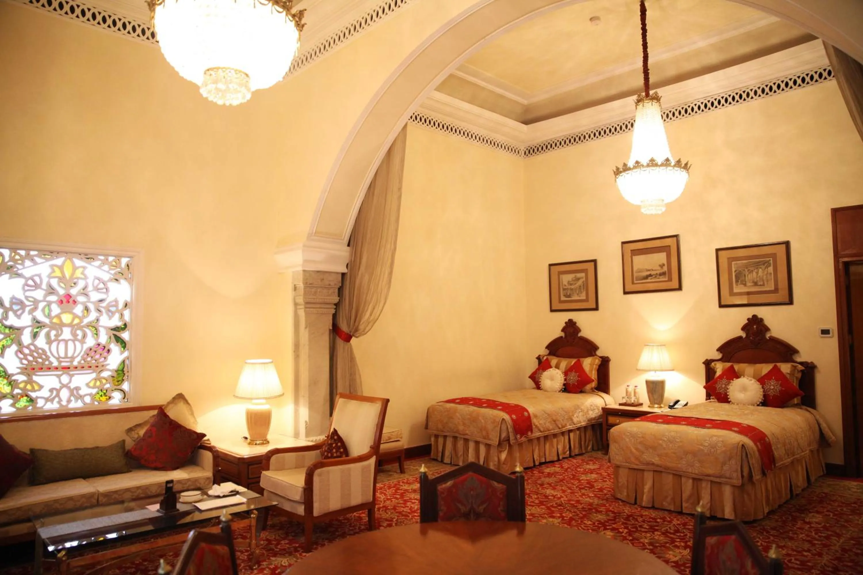 Bedroom, Bed in Rambagh Palace