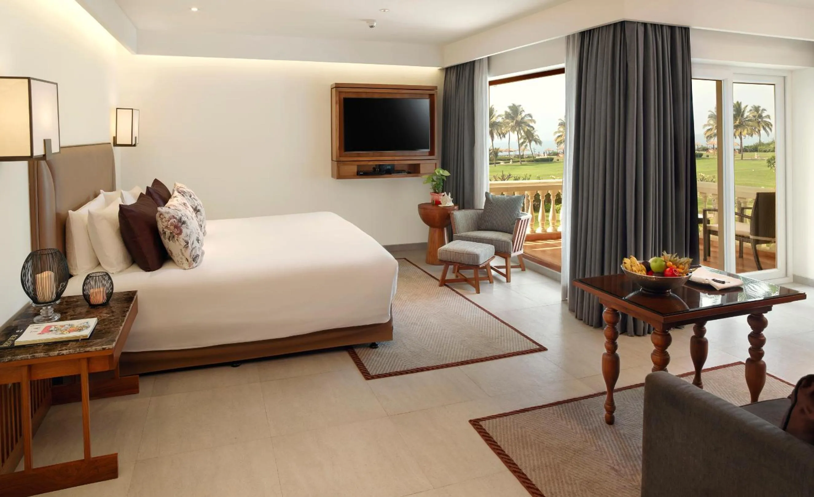 Living room, Bed in Taj Exotica Resort & Spa, Goa