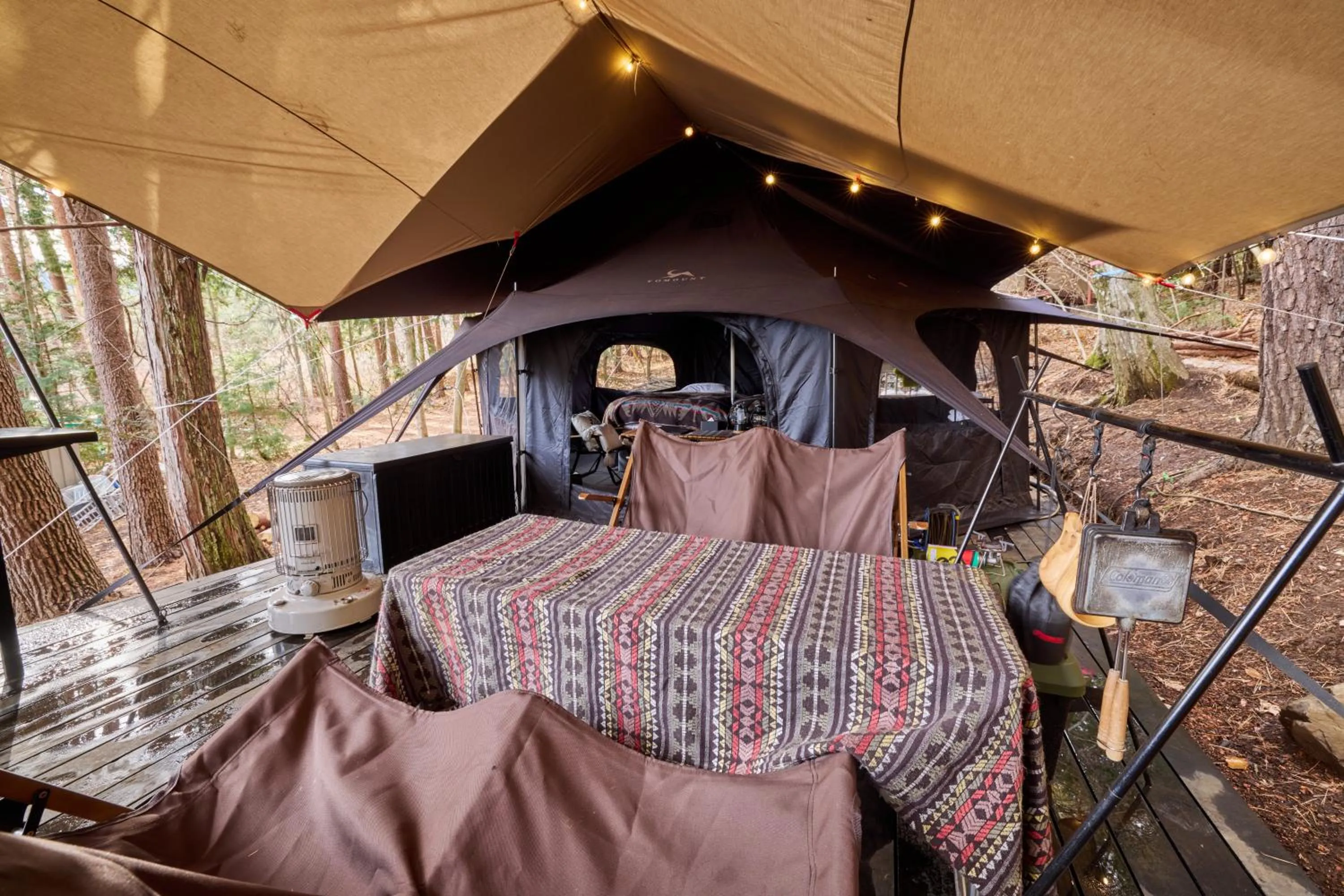Balcony/Terrace, Bed in TOCORO. Mt.Fuji CAMP&GLAMPING