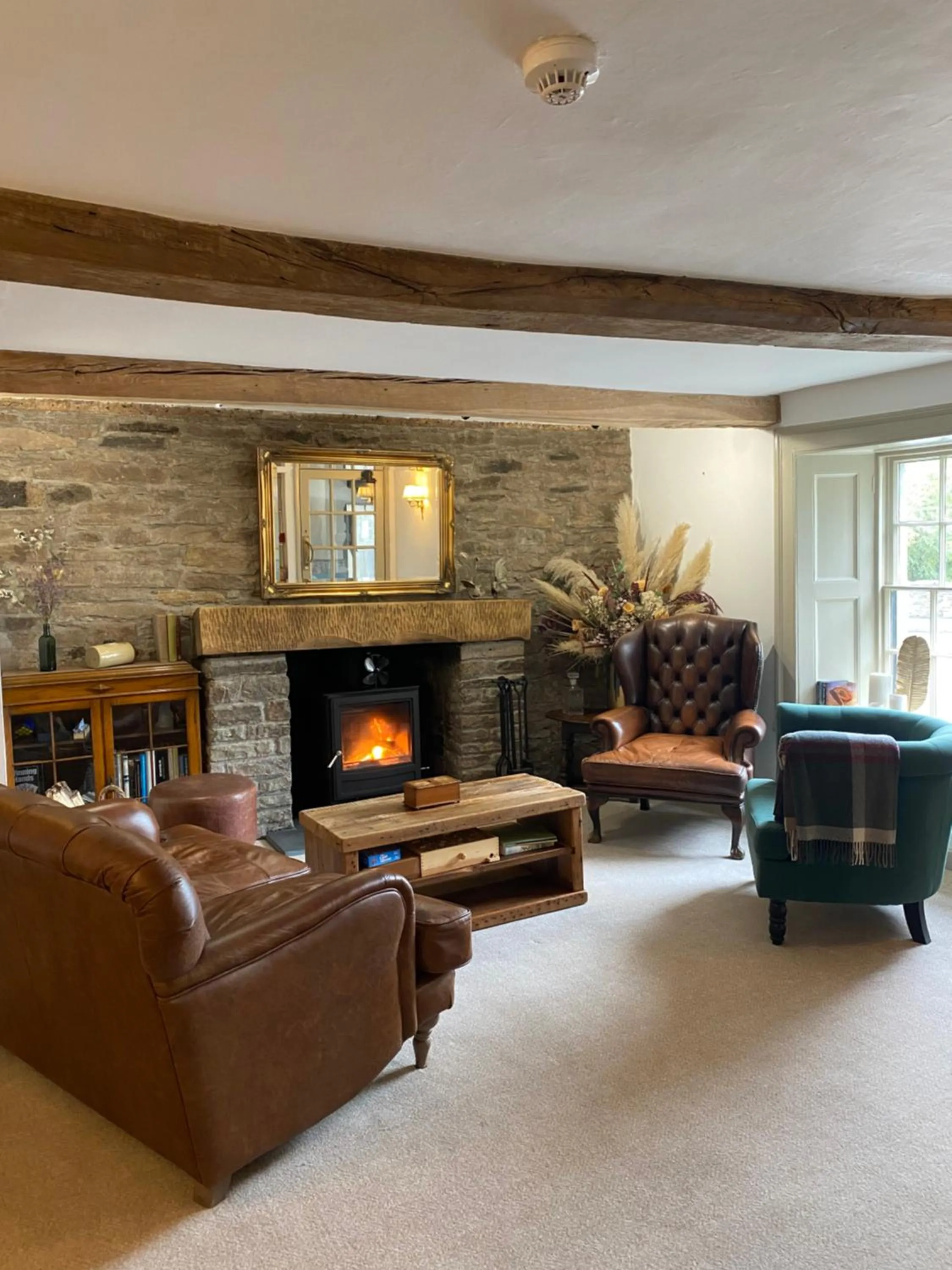 Seating area in Three Cocks Hotel