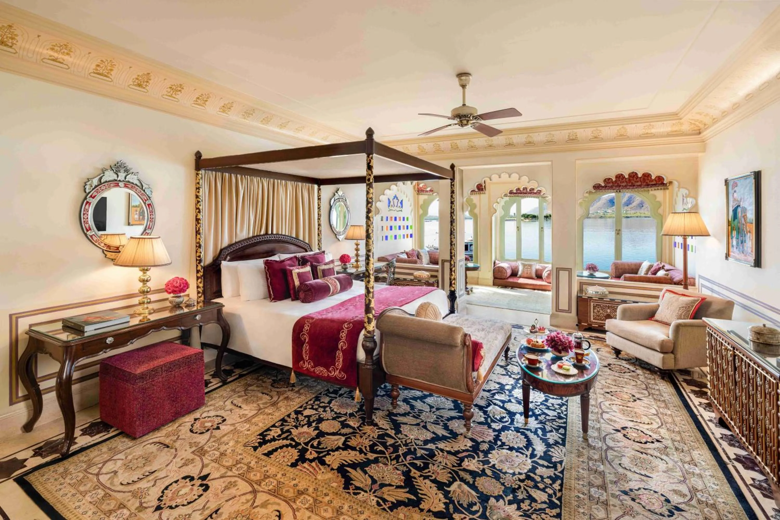 Photo of the whole room, Bed in Taj Lake Palace Udaipur