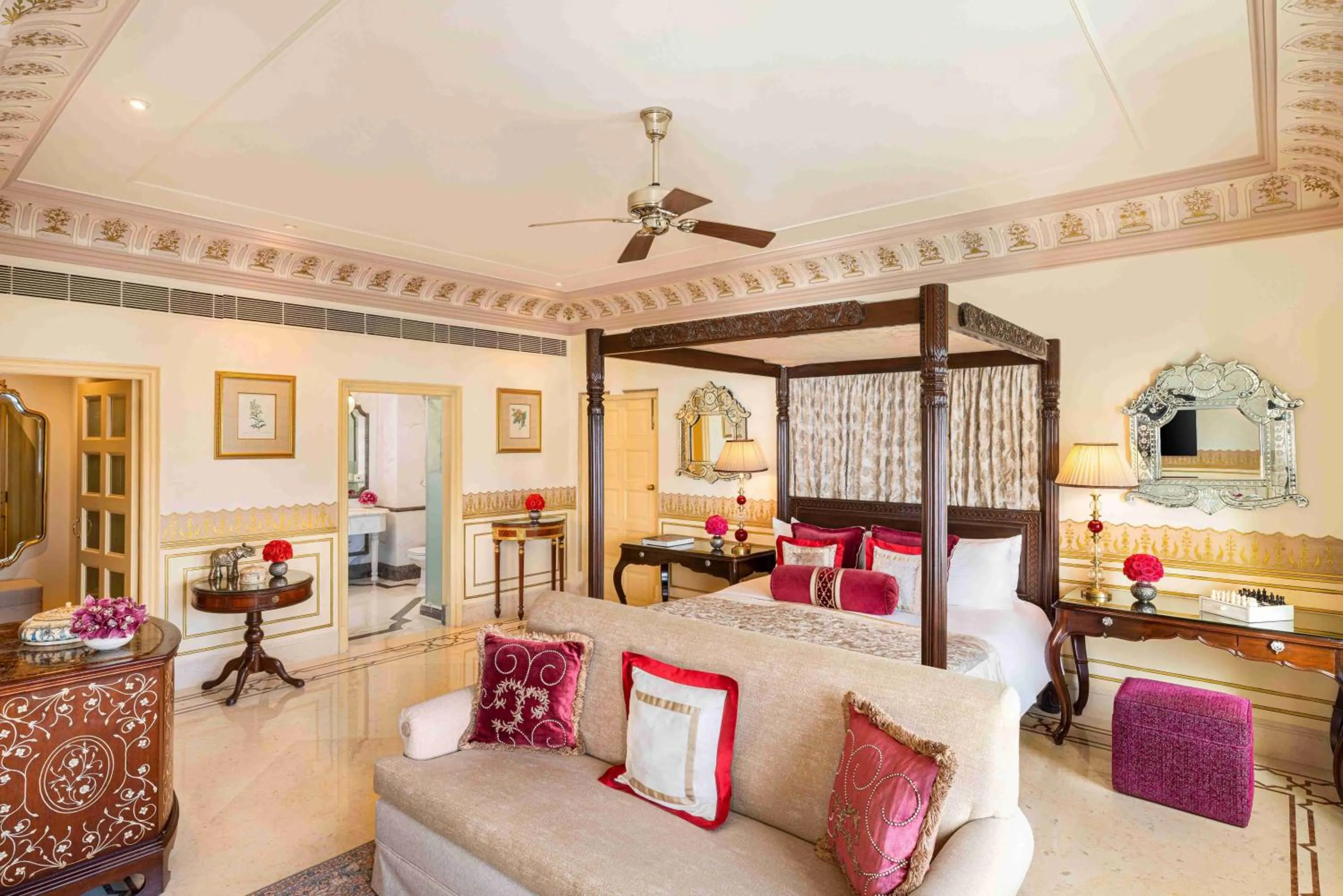 Bedroom, Bed in Taj Lake Palace Udaipur
