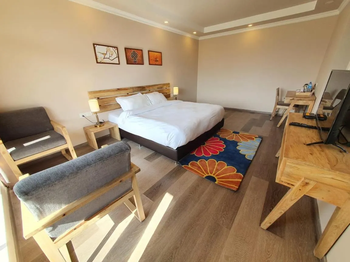 Bed in Hotel Amanthi Ladakh