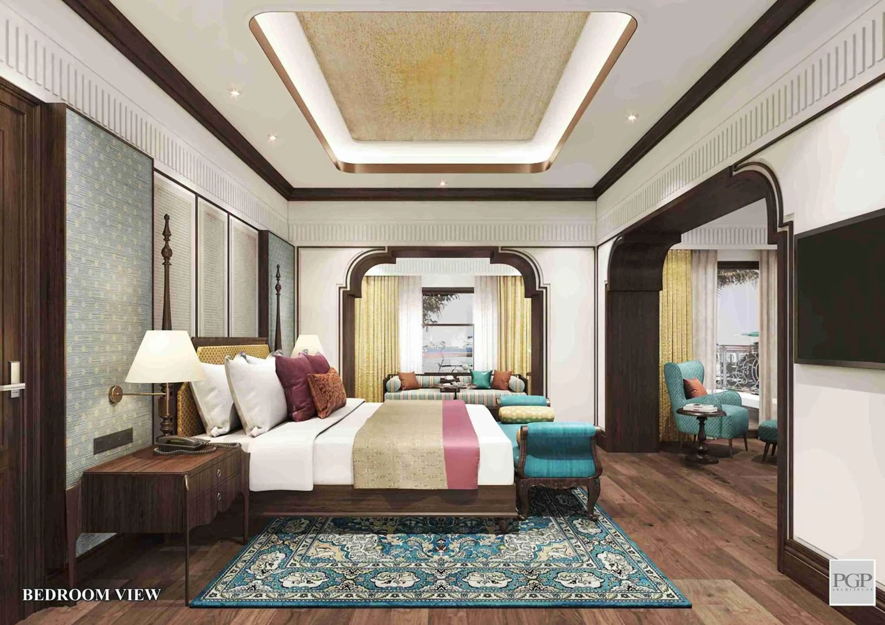 Bedroom, Bed in Taj Malabar Resort & Spa, Cochin.