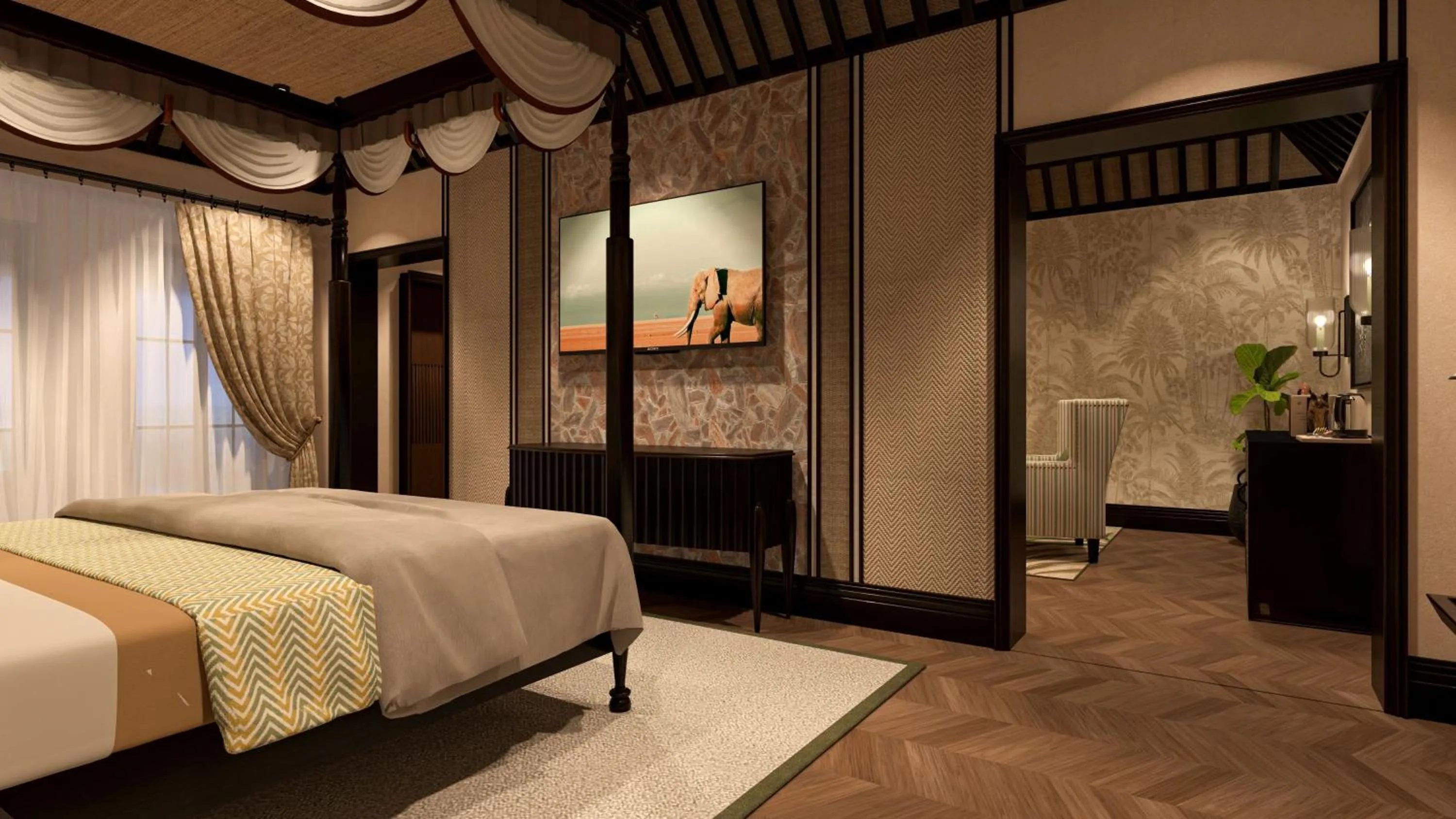 Bedroom, Bed in Sawai Madhopur Lodge - IHCL SeleQtions