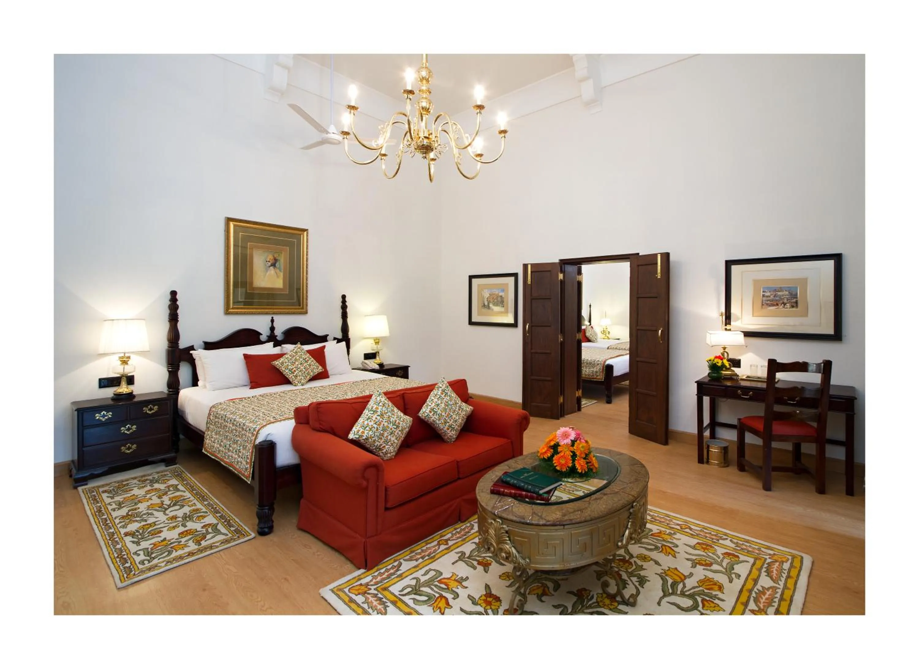 Seating area, Bed in Sawai Madhopur Lodge - IHCL SeleQtions