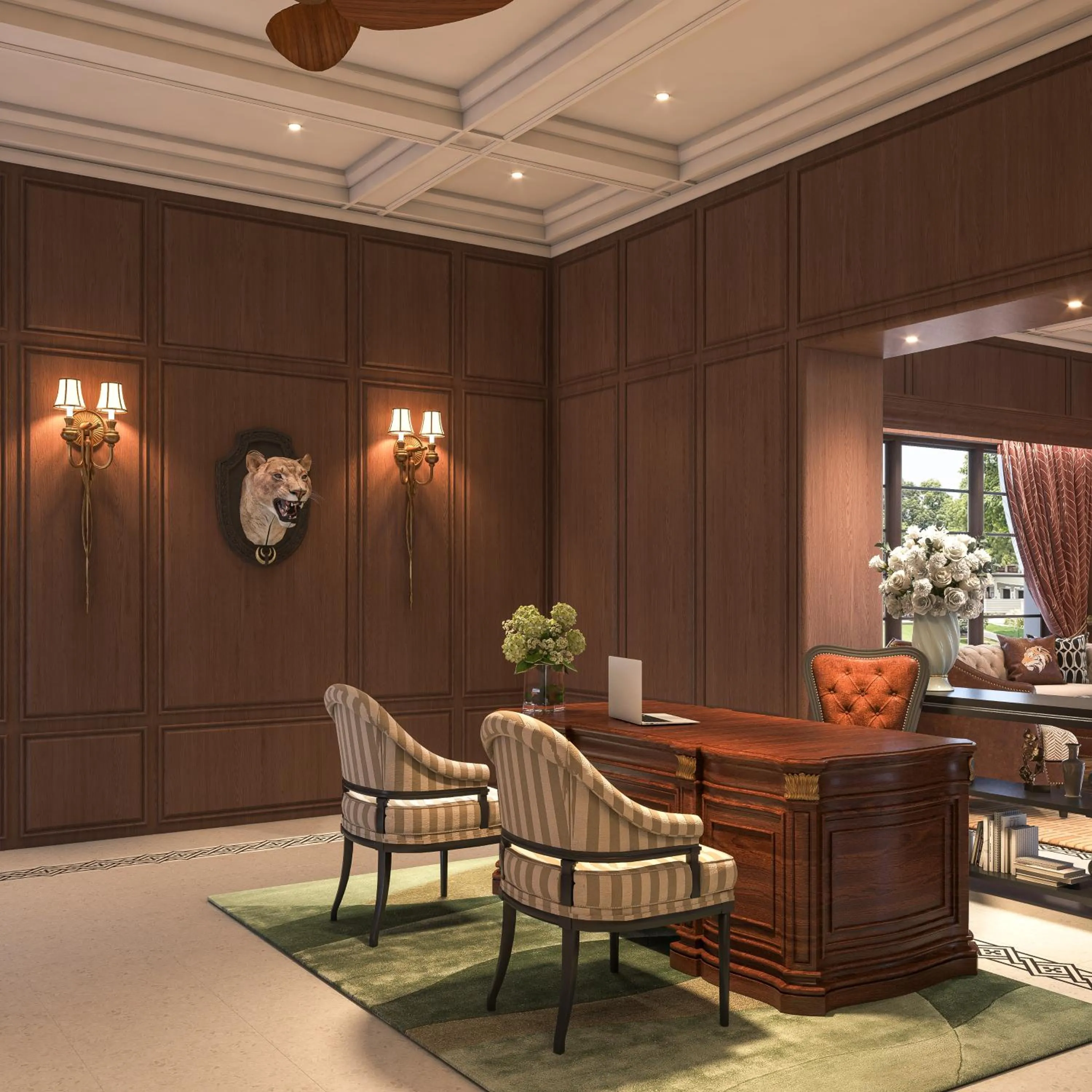 Lobby or reception in The Maharaja's Lodge, Ranthambore