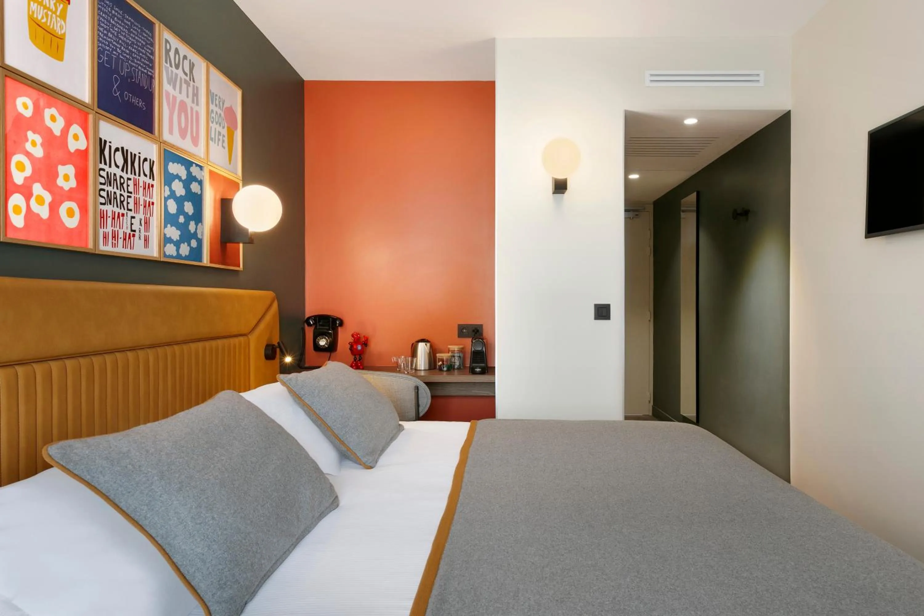 Bed in RockyPop Flaine Hotel & Spa