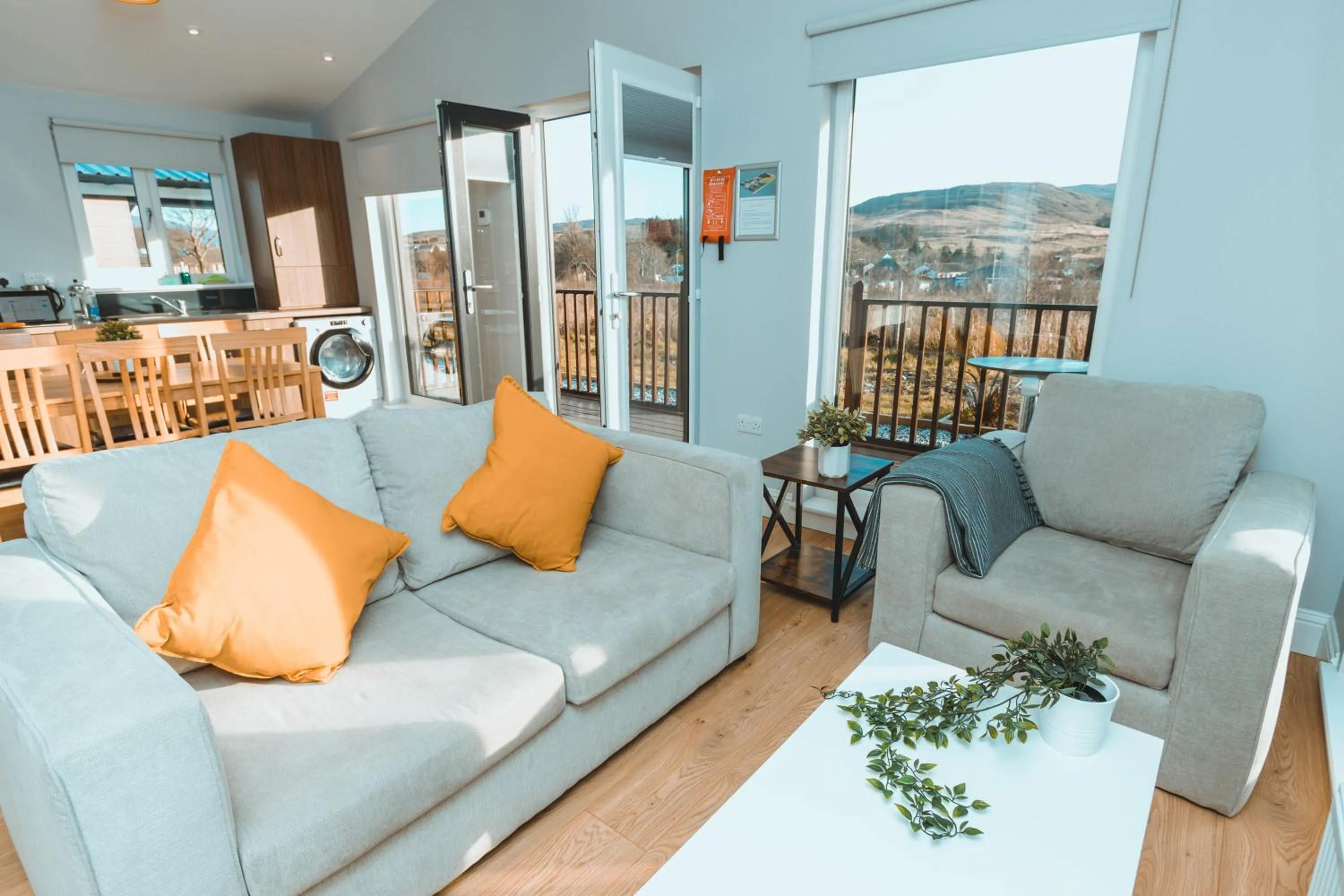 Living room in Broadford Lodges Skye