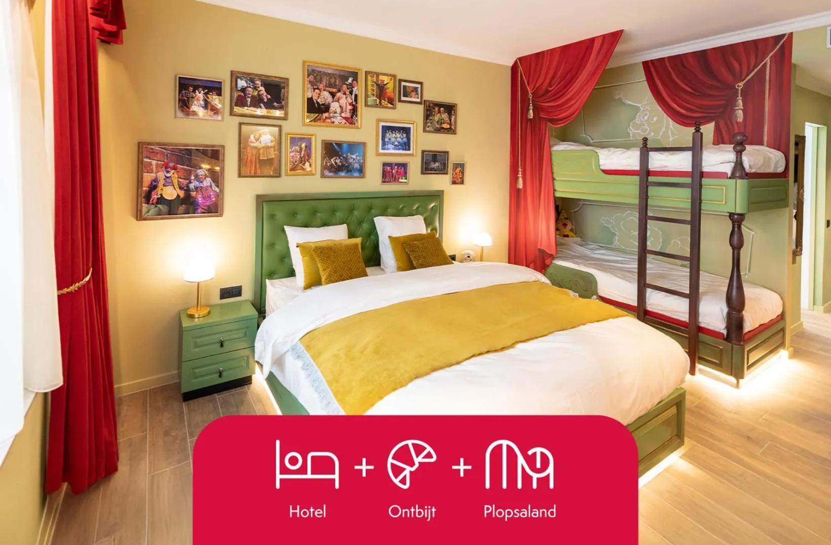 Bed in Plopsaland Theater Hotel