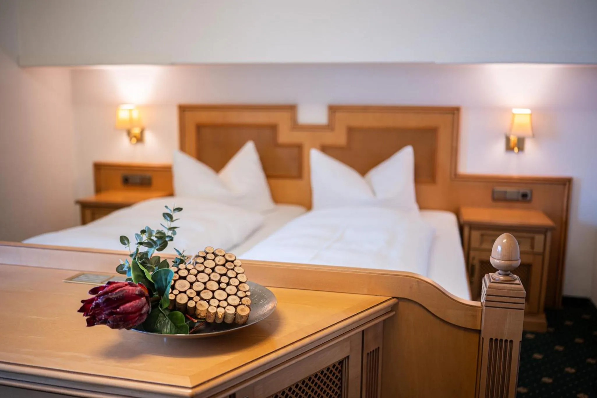 Bed in Wohlfühlhotel Berwanger Hof