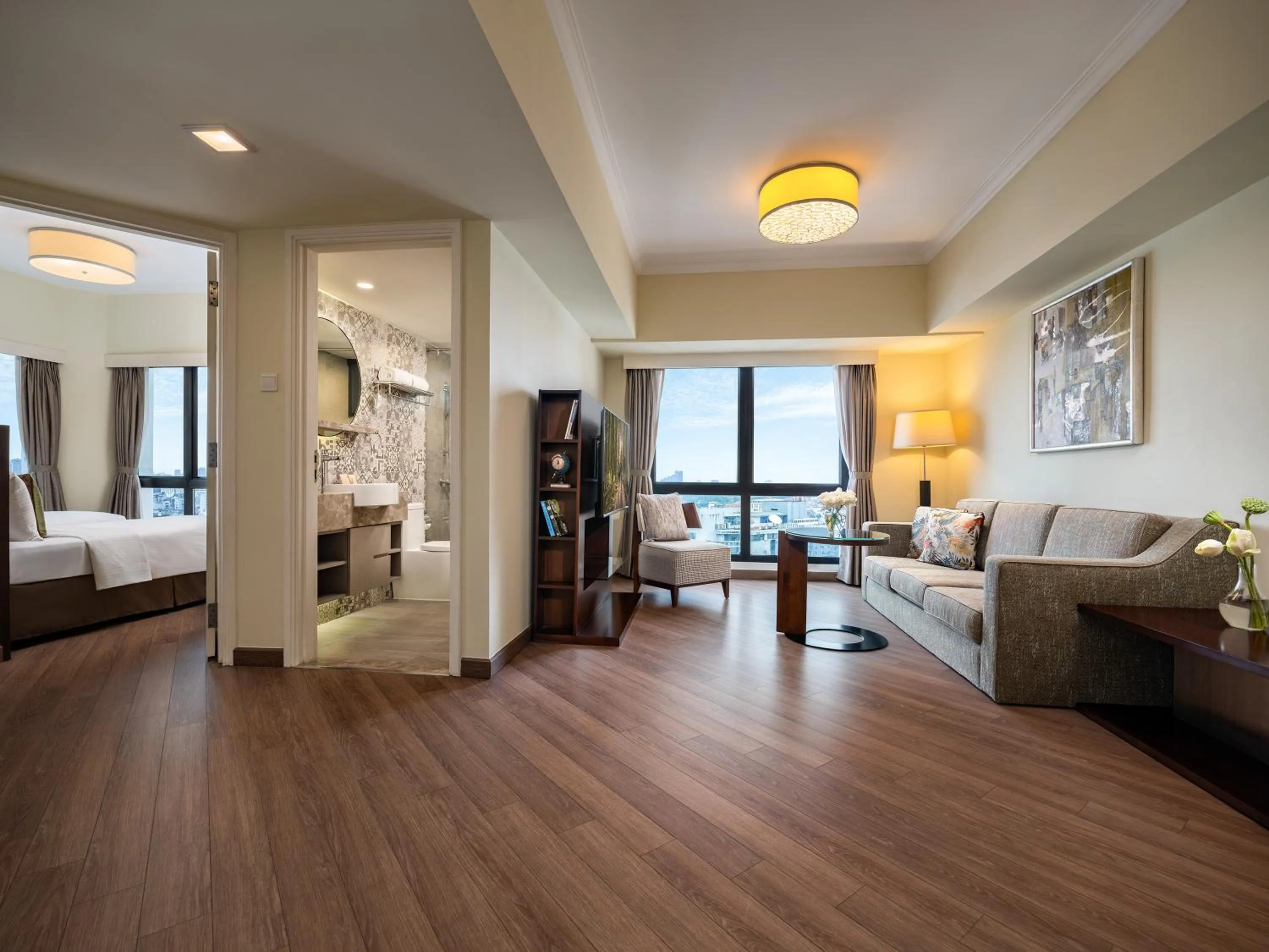 Living room, Bed in Somerset Grand Hanoi