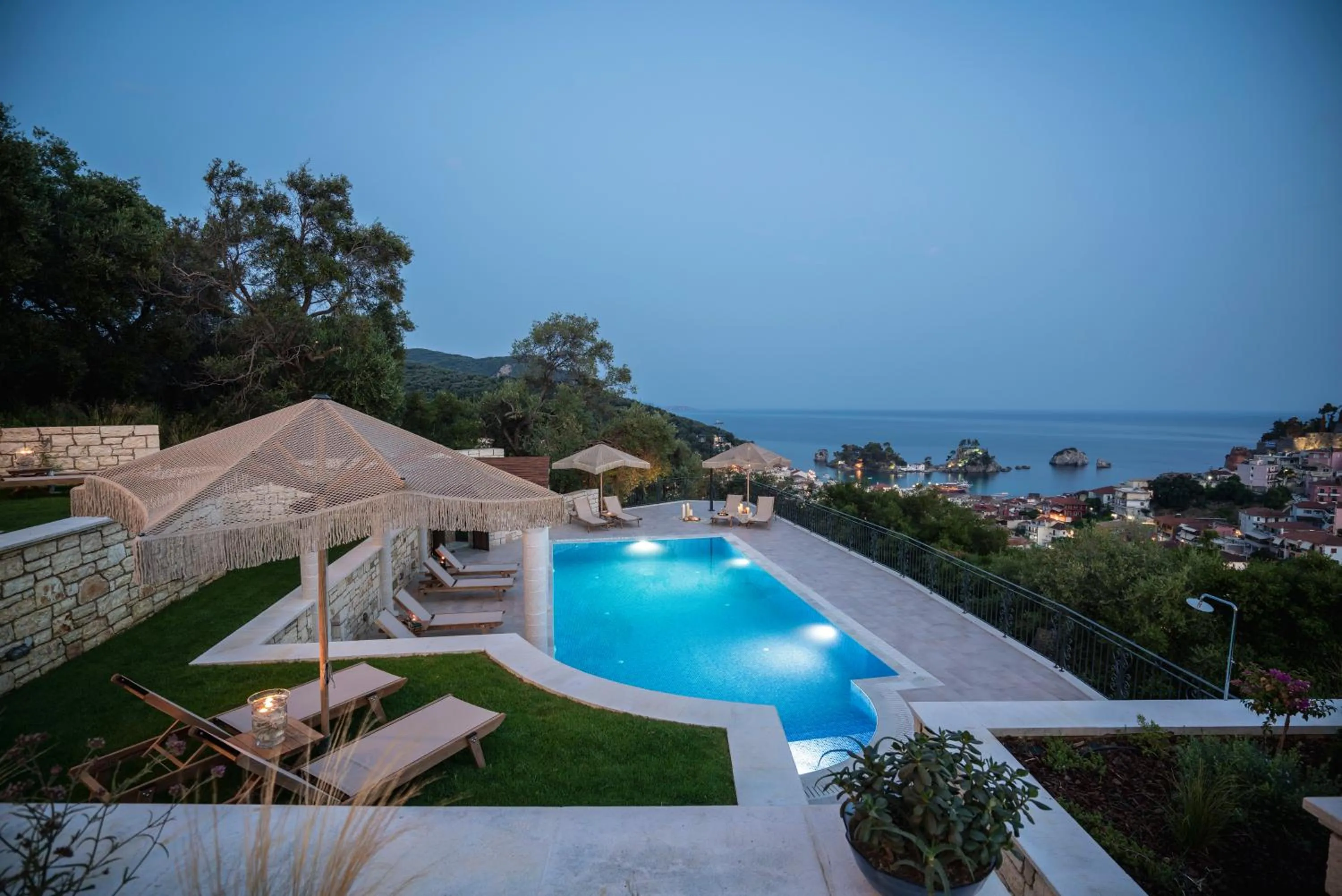 Pool view in Elysium Living Parga