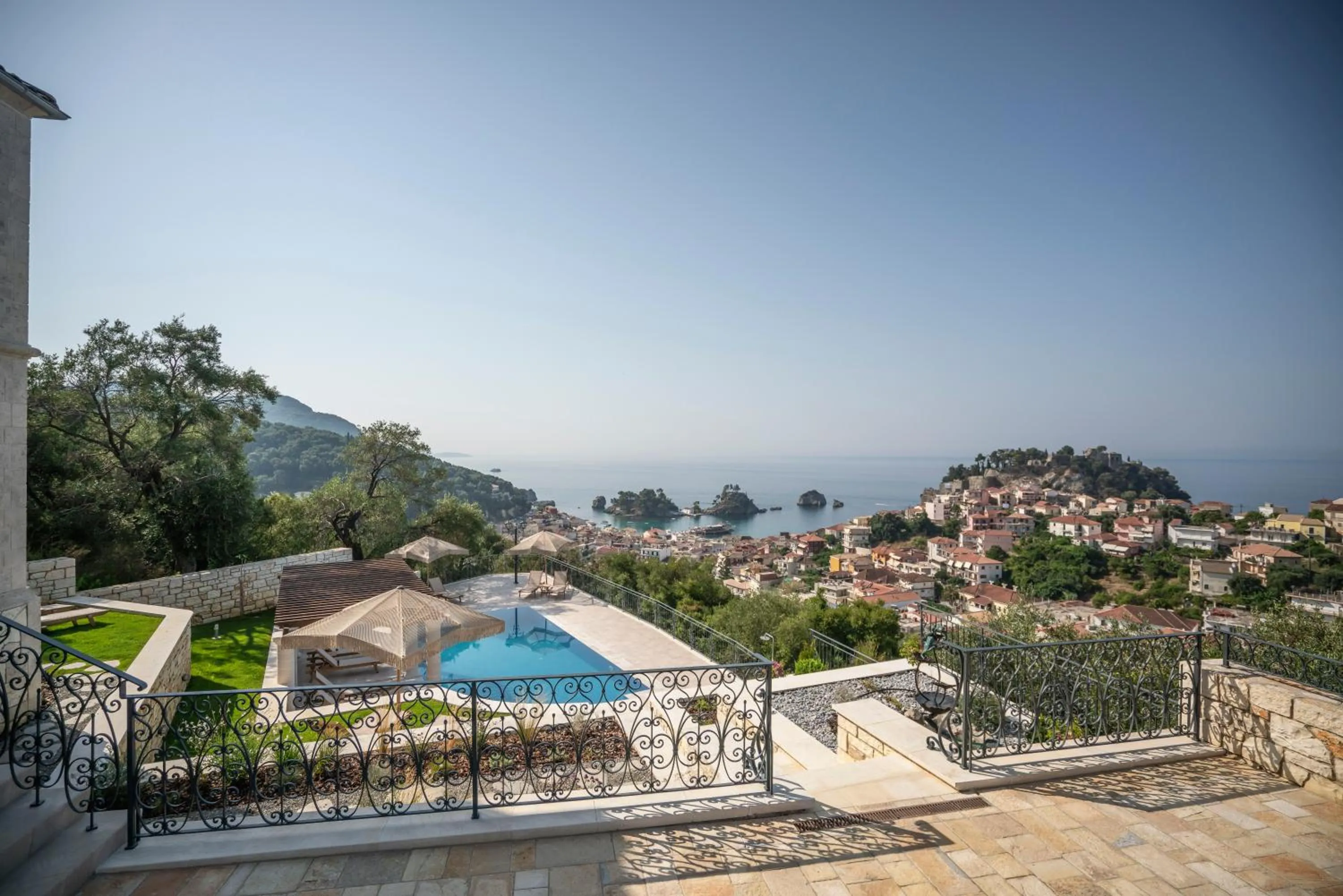 Pool view in Elysium Living Parga