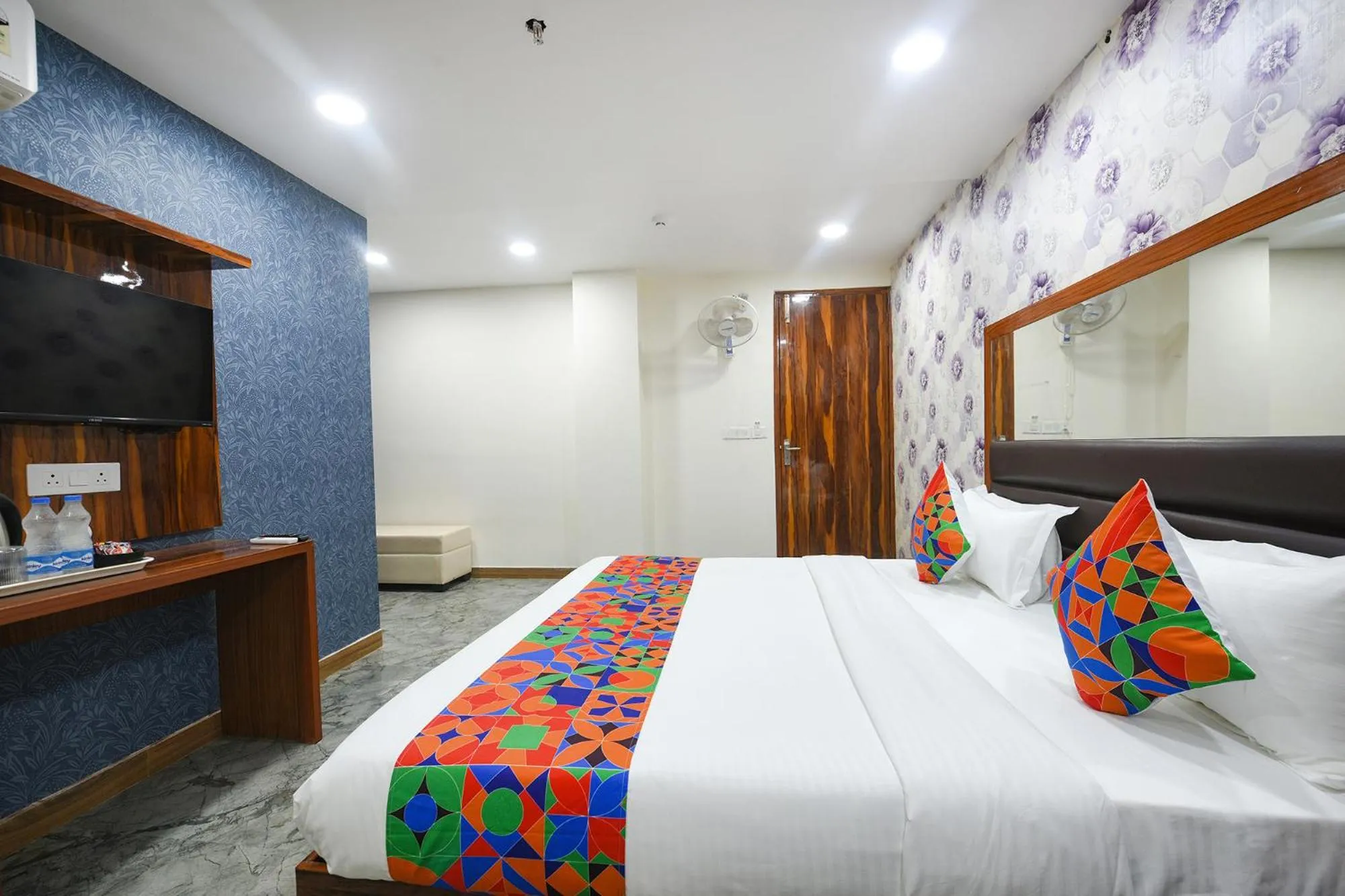 Bed in FabHotel Mona Continental - Nr Laxmi Nagar IT Hub