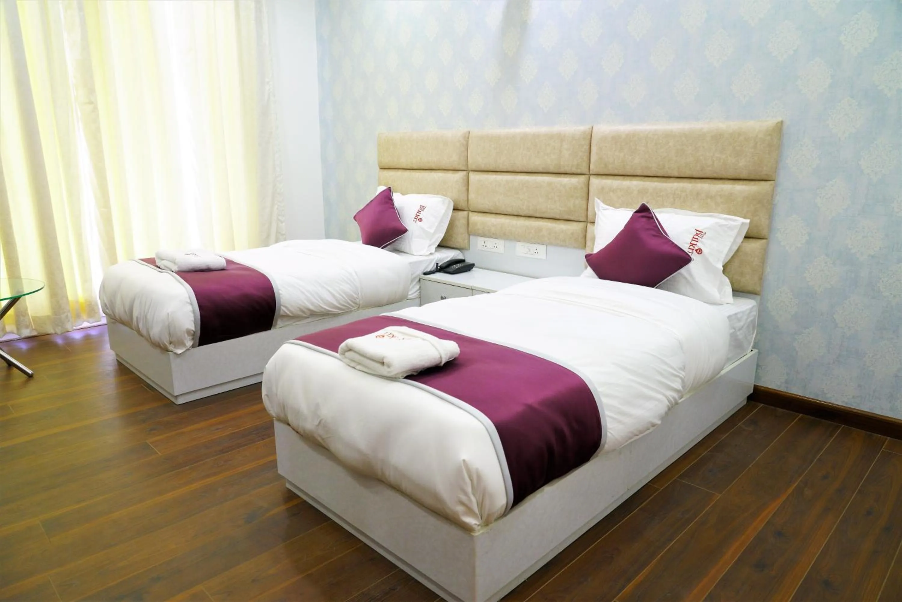 Bedroom, Bed in Lime Tree Hotel Pulkit Gurgaon-Artemis Hospital, Nearest Metro Huda City Centre