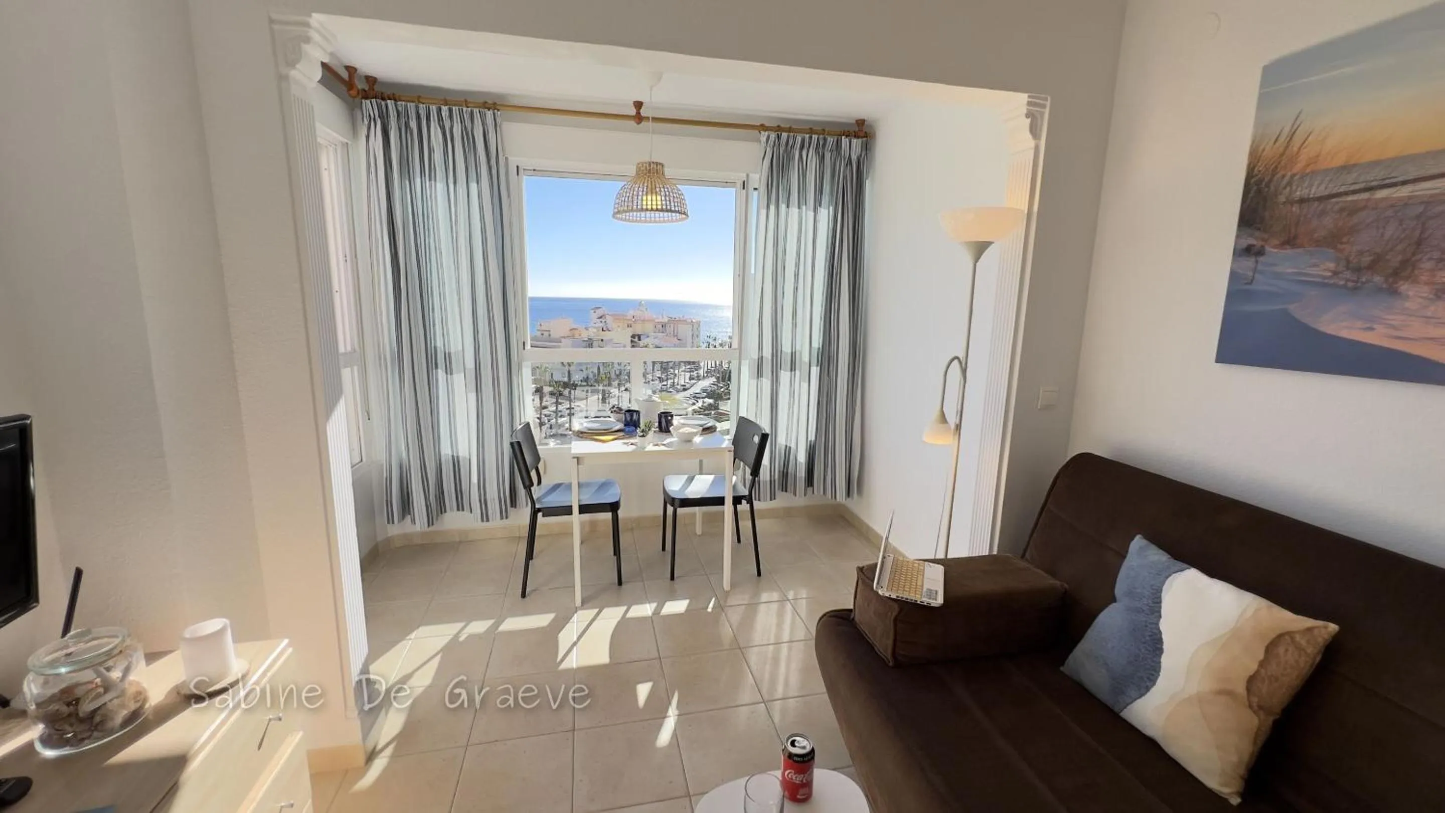Living room in Carabela-C704 Few steps from the beach, sand and pool Nerja