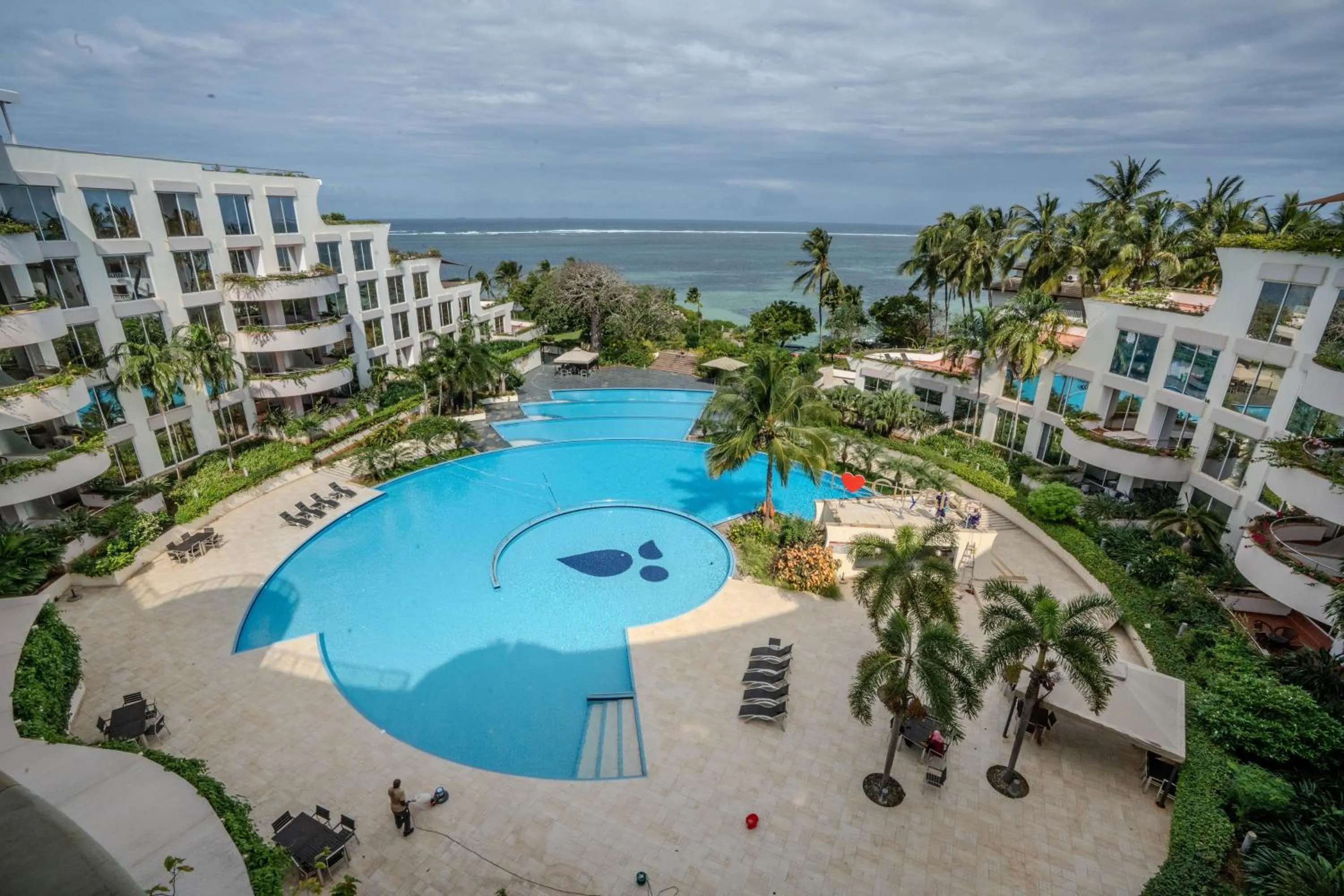 Pool view in Kilua Residences by CityBlue, Mombasa