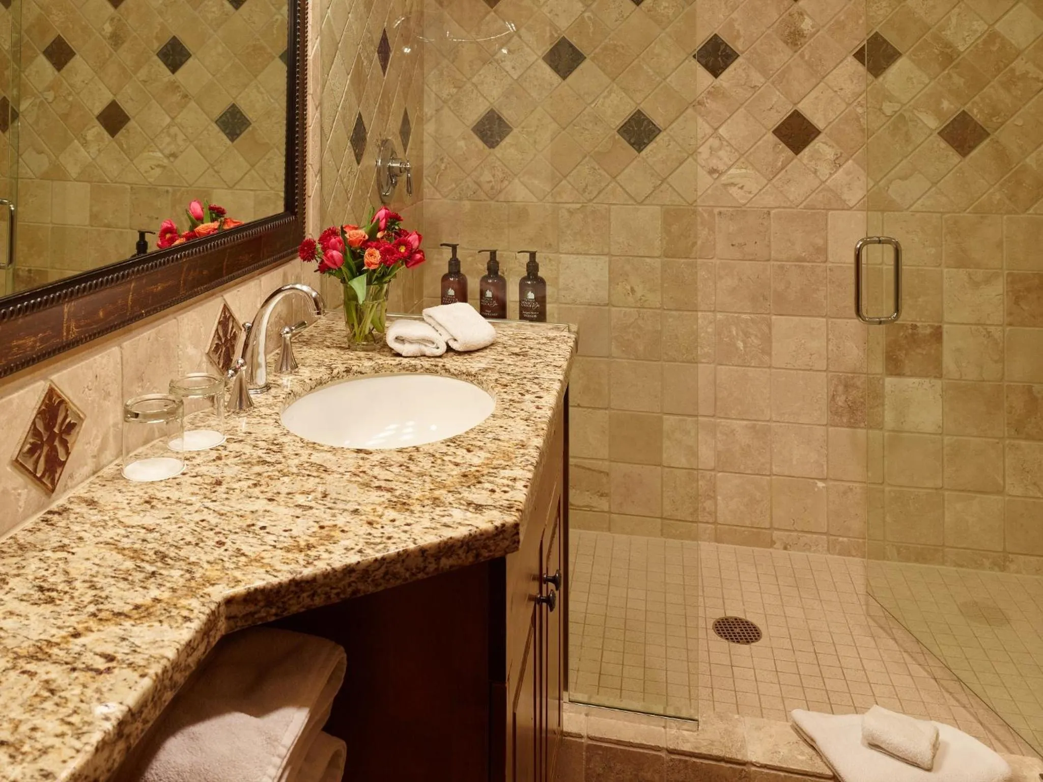 Shower in Teton Mountain Lodge and Spa, a Noble House Resort