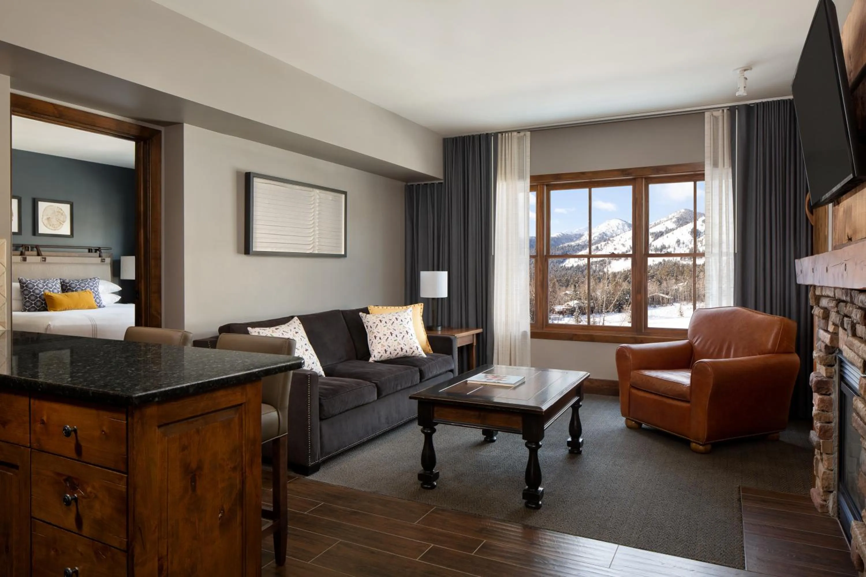 Bed in Teton Mountain Lodge and Spa, a Noble House Resort