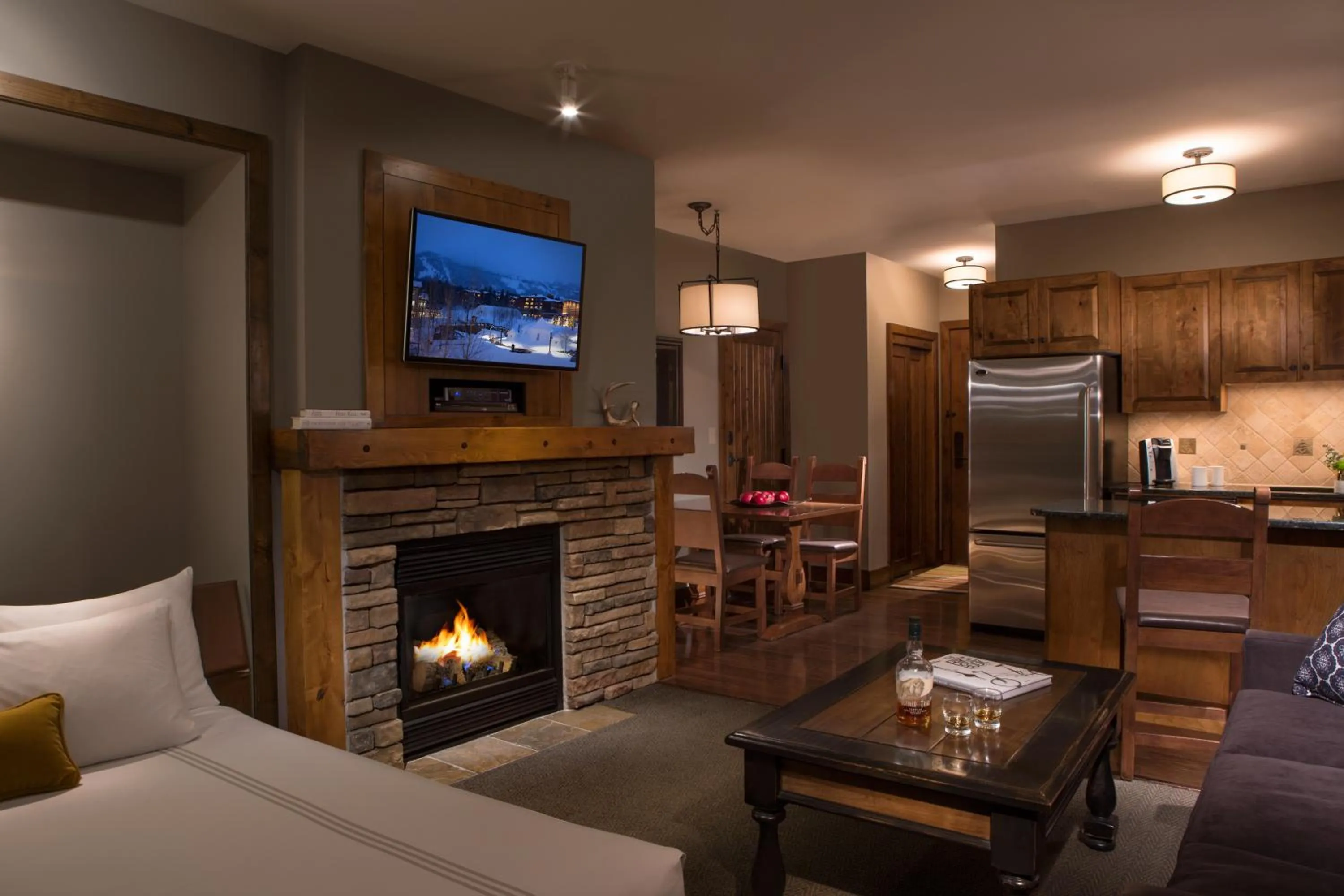 Bed in Teton Mountain Lodge and Spa, a Noble House Resort