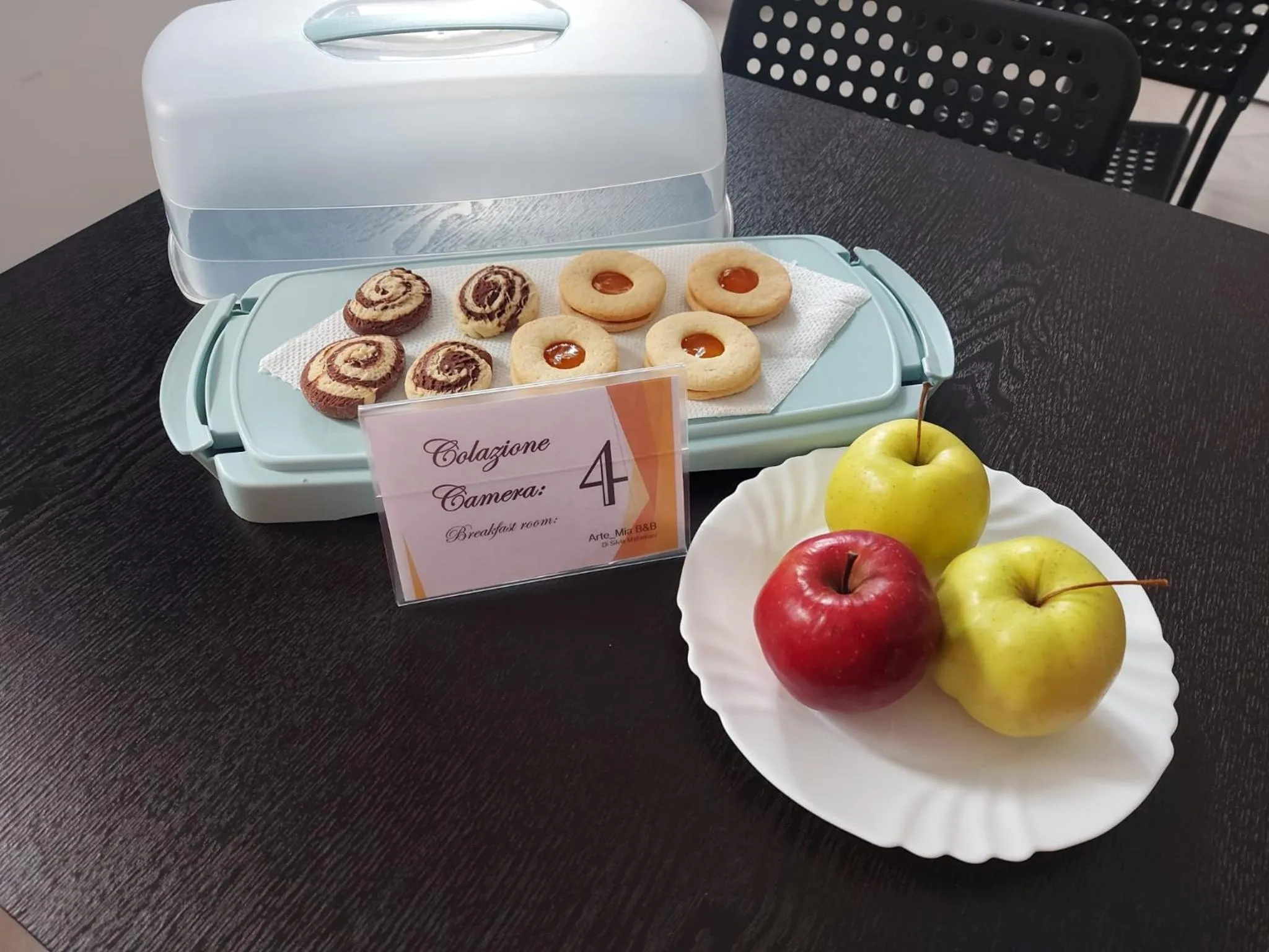 Food and drinks in Arte Mia B&B