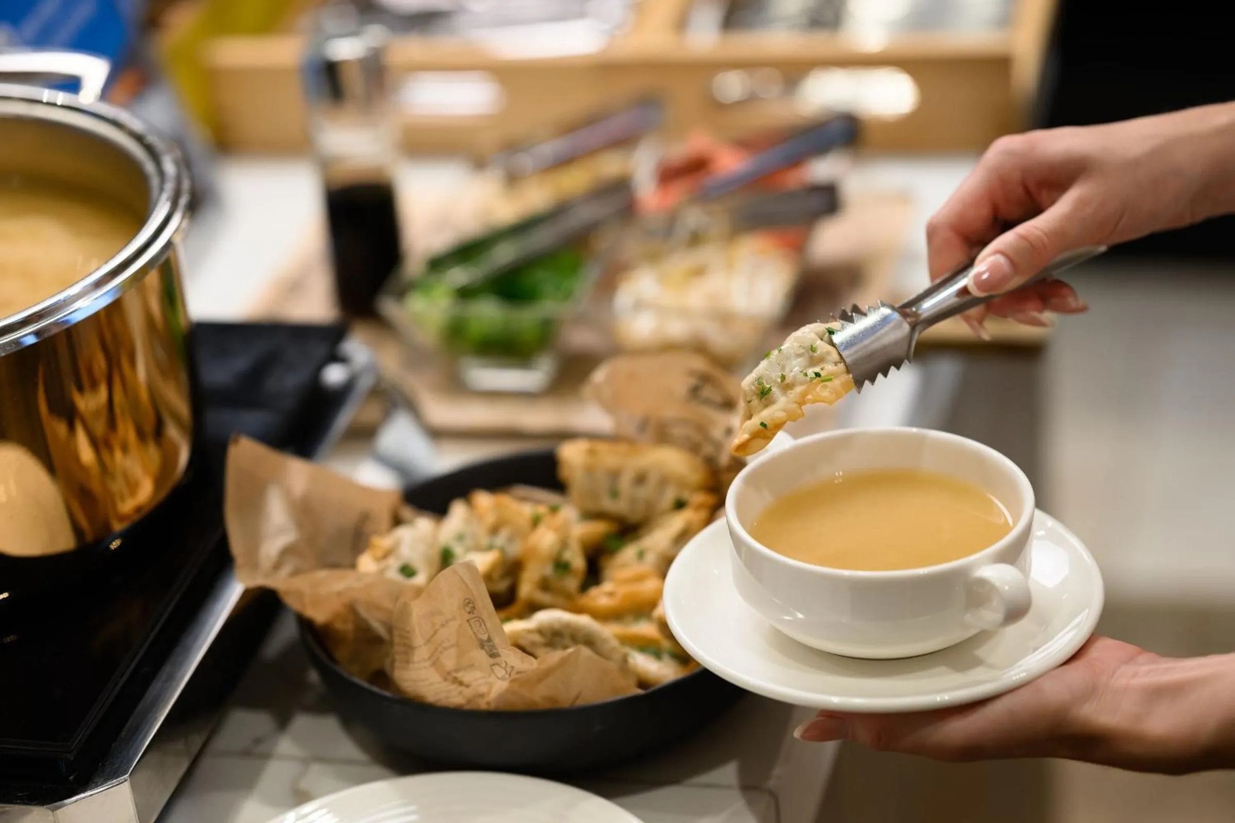 Asian breakfast in Danubius Hotel Arena