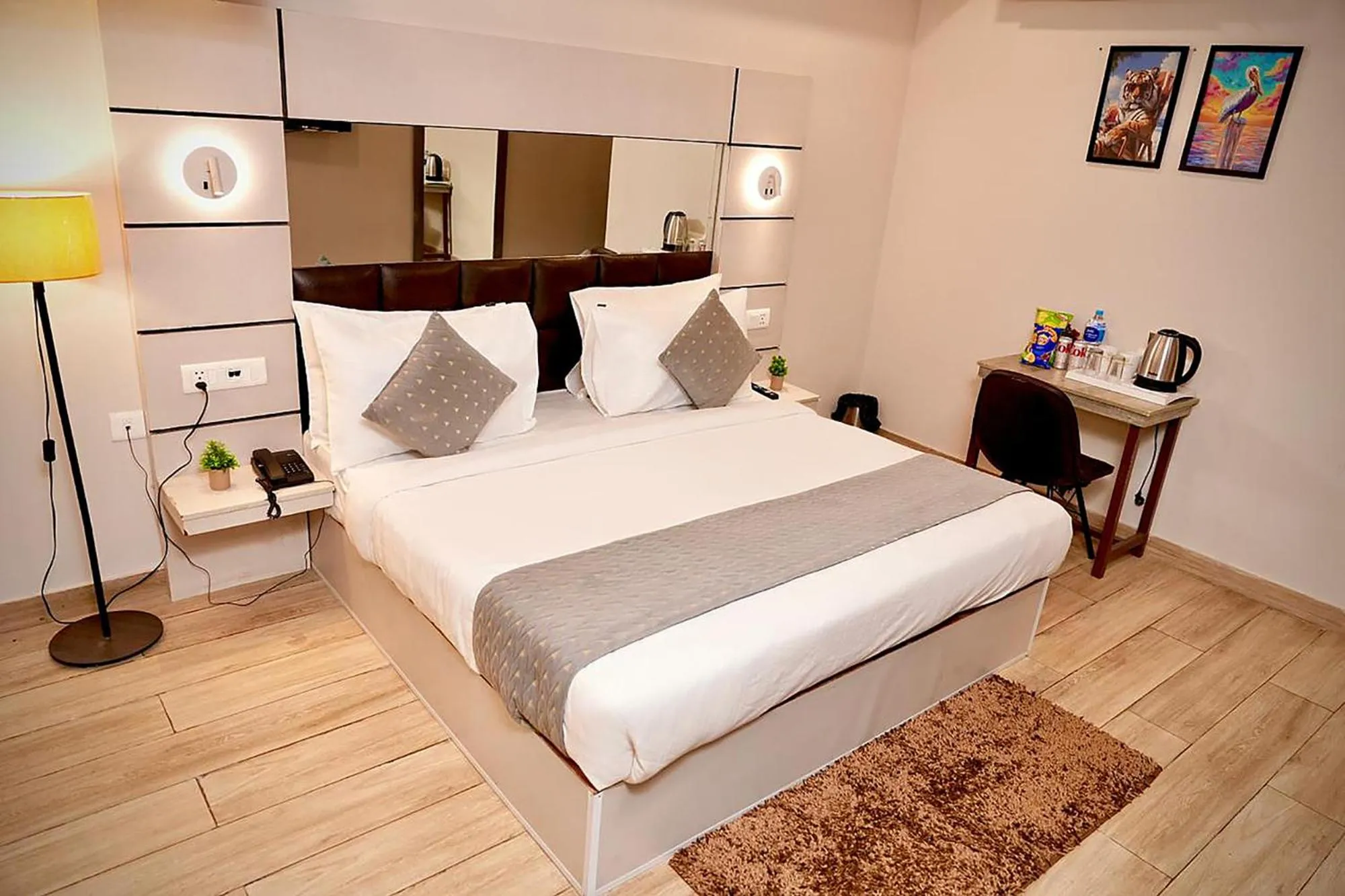 Bed in FabHotel Kirti Nagar