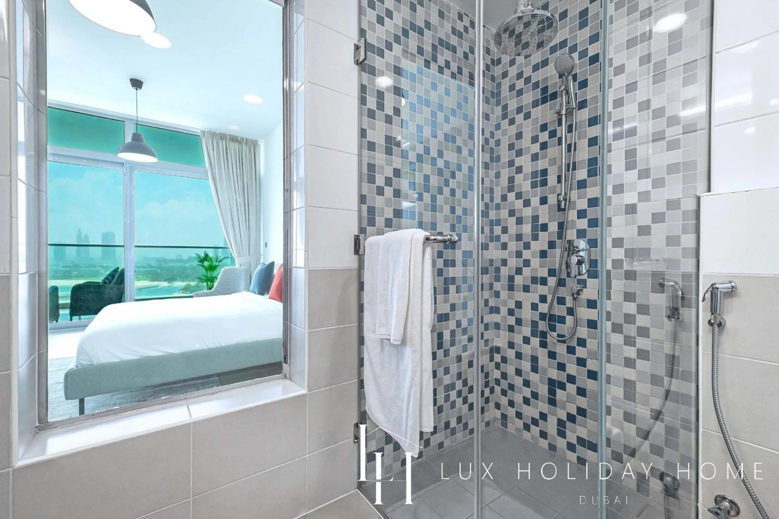 Shower in LUX Opulent Island Suite 6 Burj View