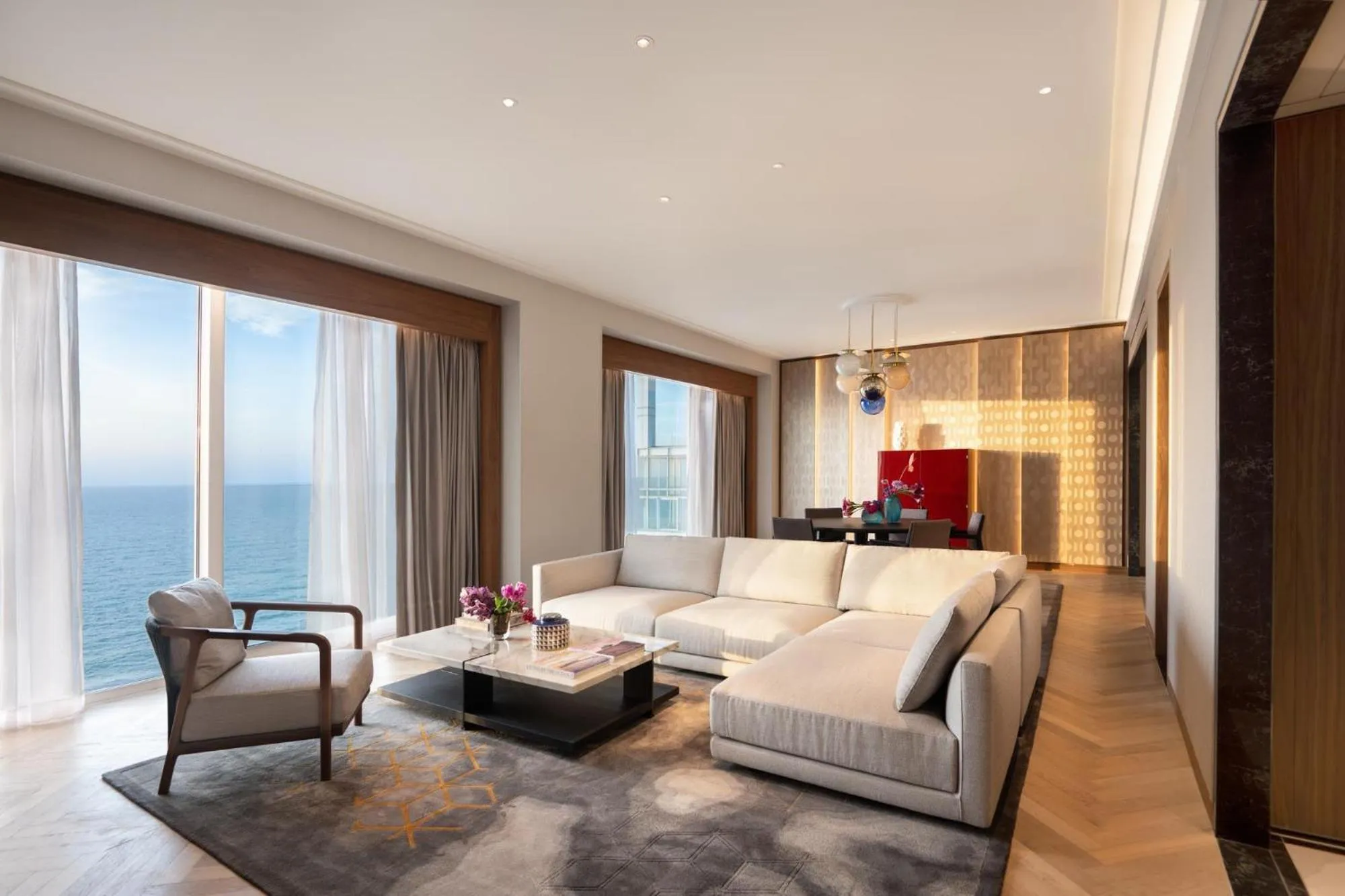 Living room, Bed in The David Kempinski Tel Aviv