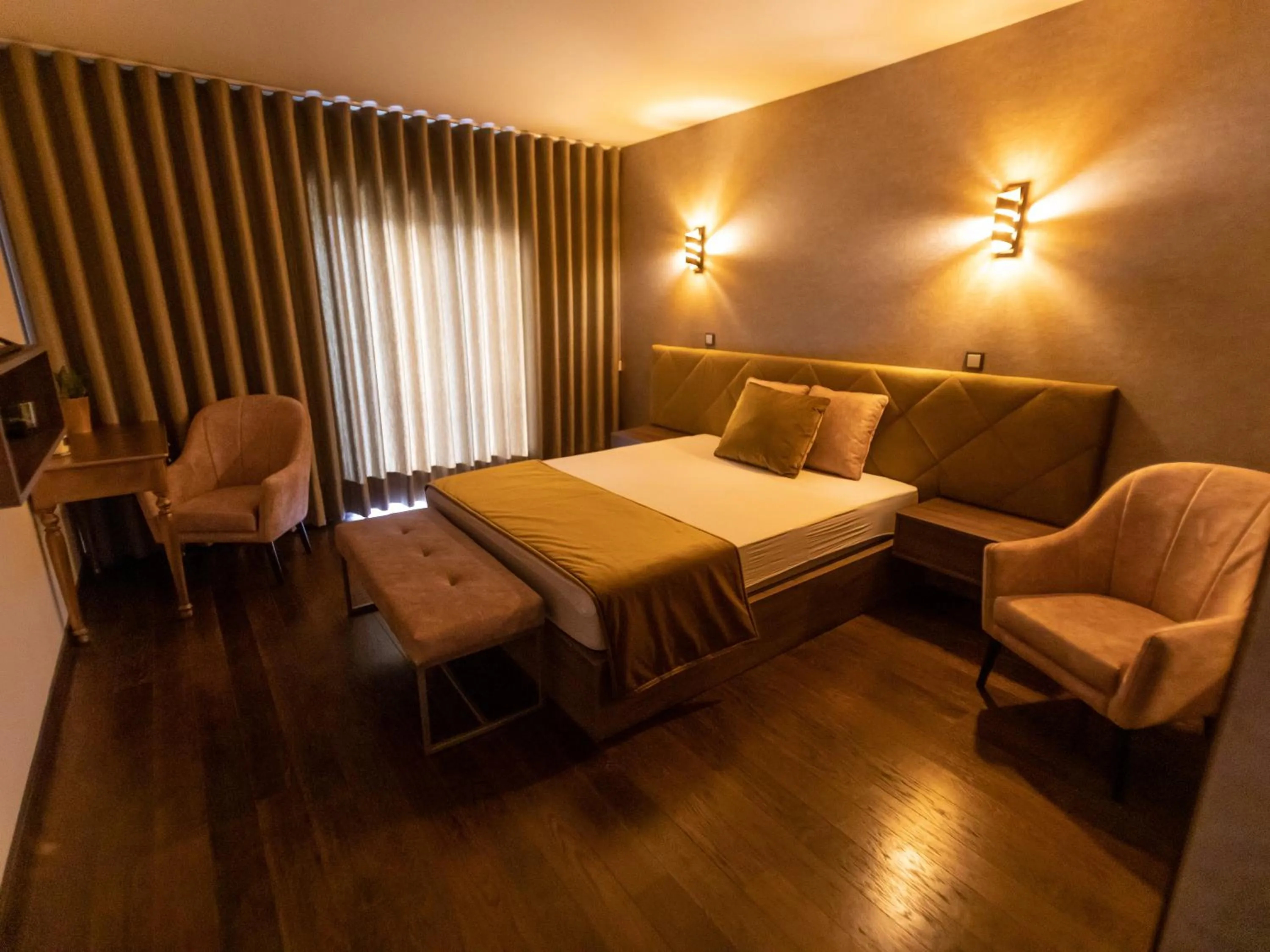 Bed in Golden Mirror