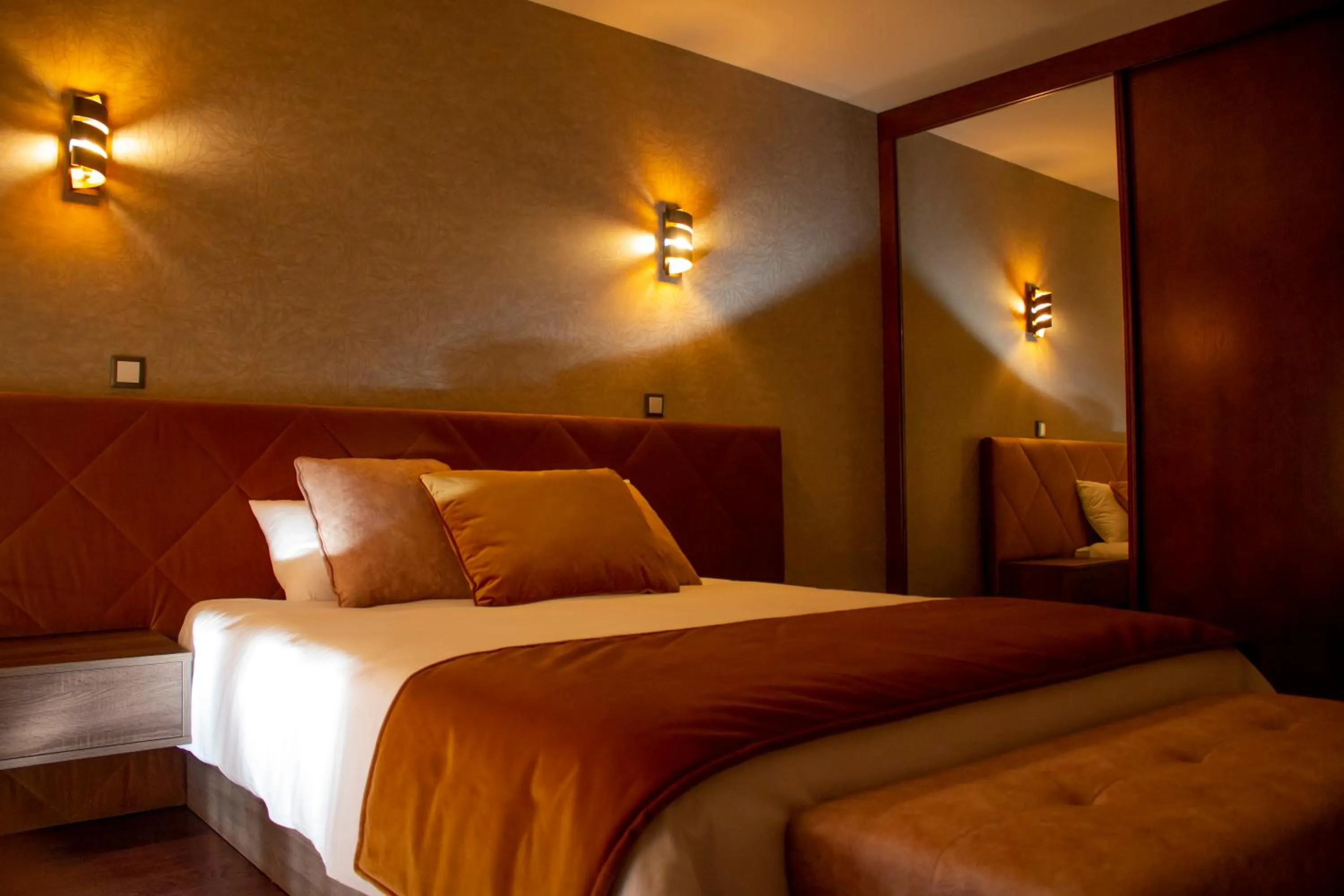 Bed in Golden Mirror